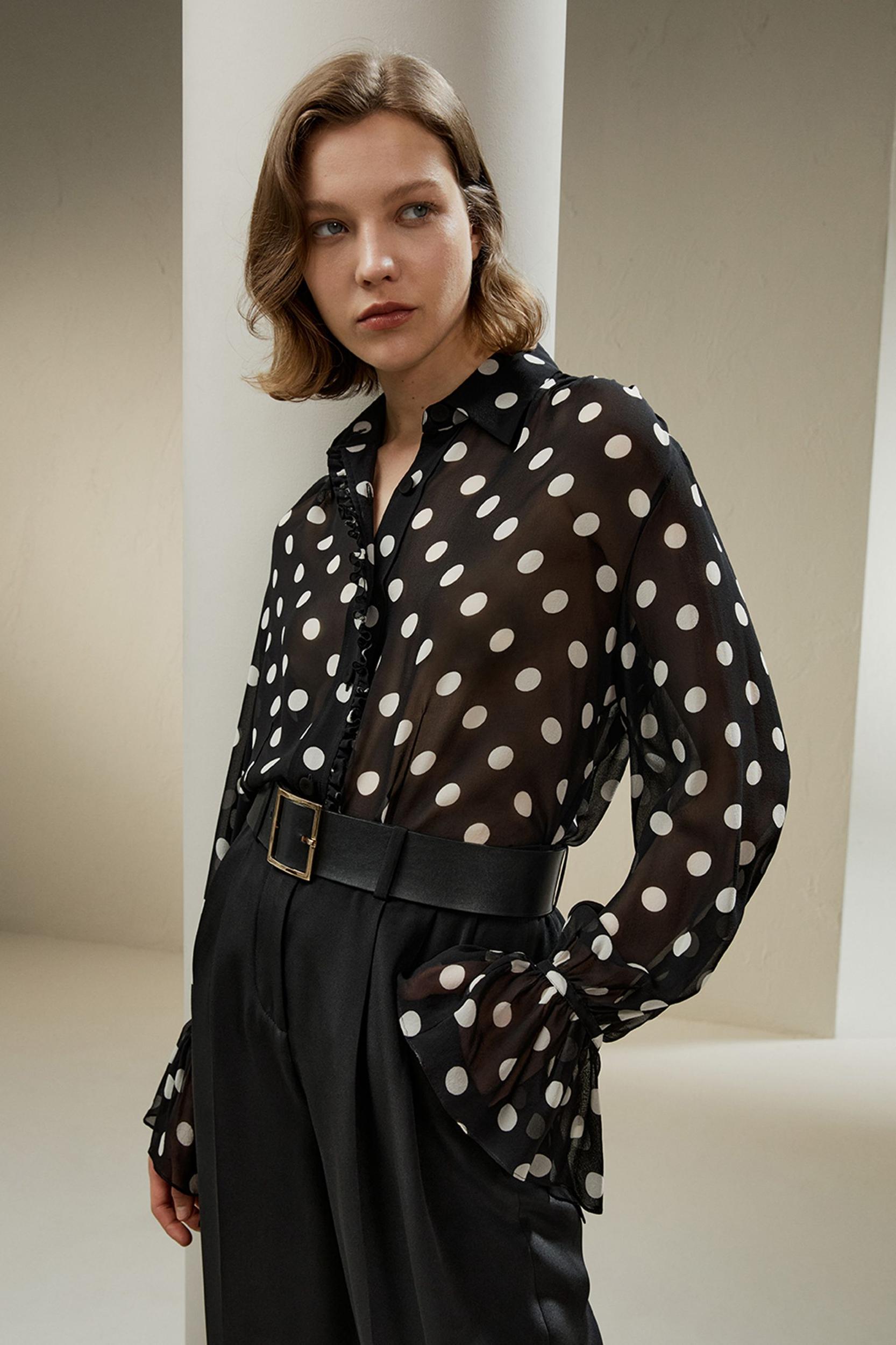 Polka Dots Georgette Blouse Product Image