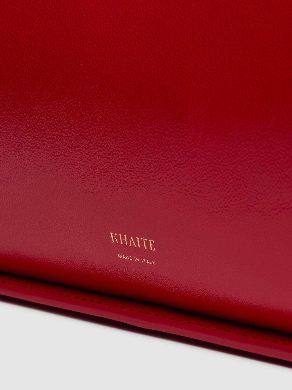 KHAITE Lori Crackle Patent Leather Shoulder Bag In Red Product Image