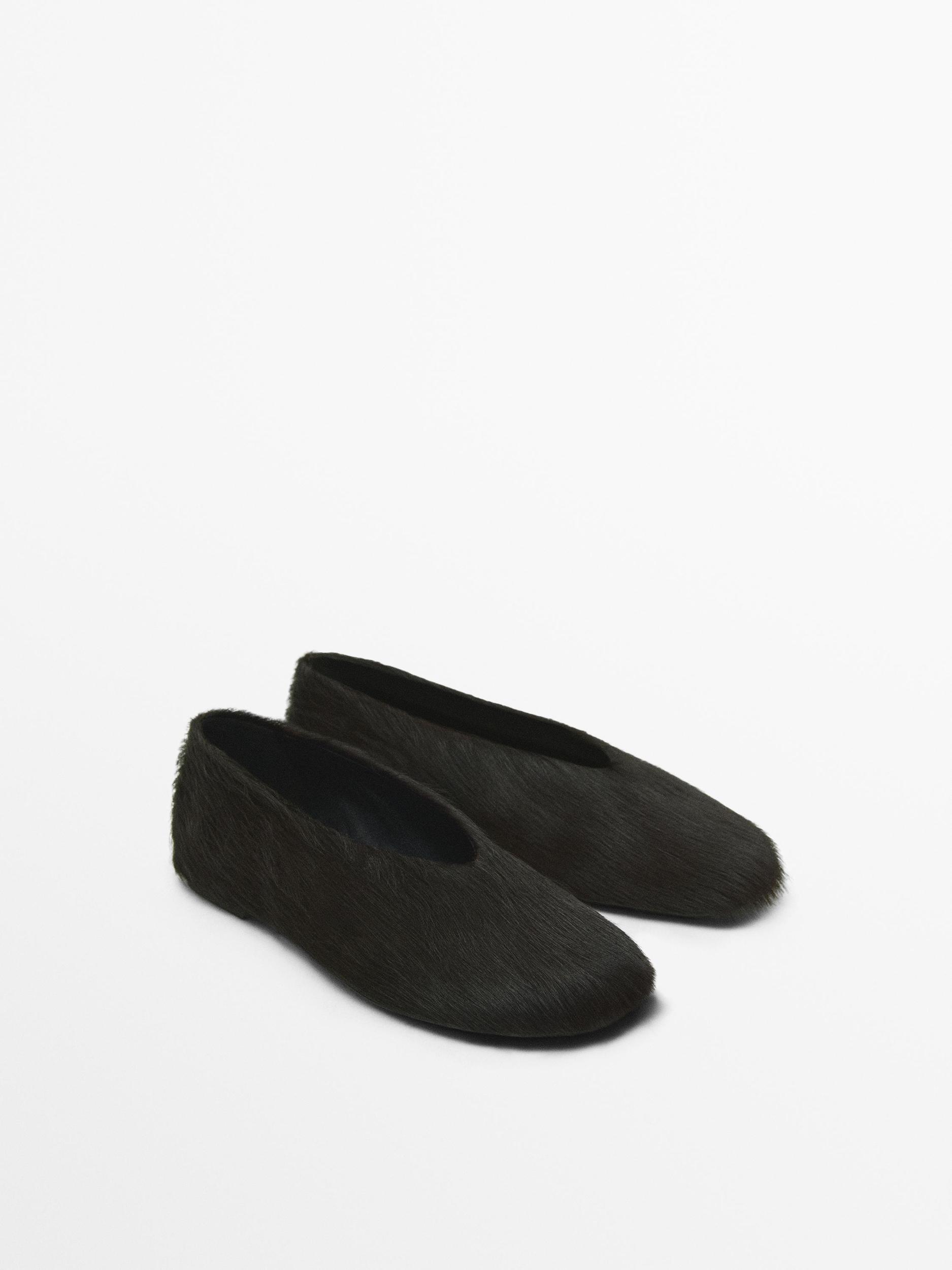 Furskin ballet flats Product Image