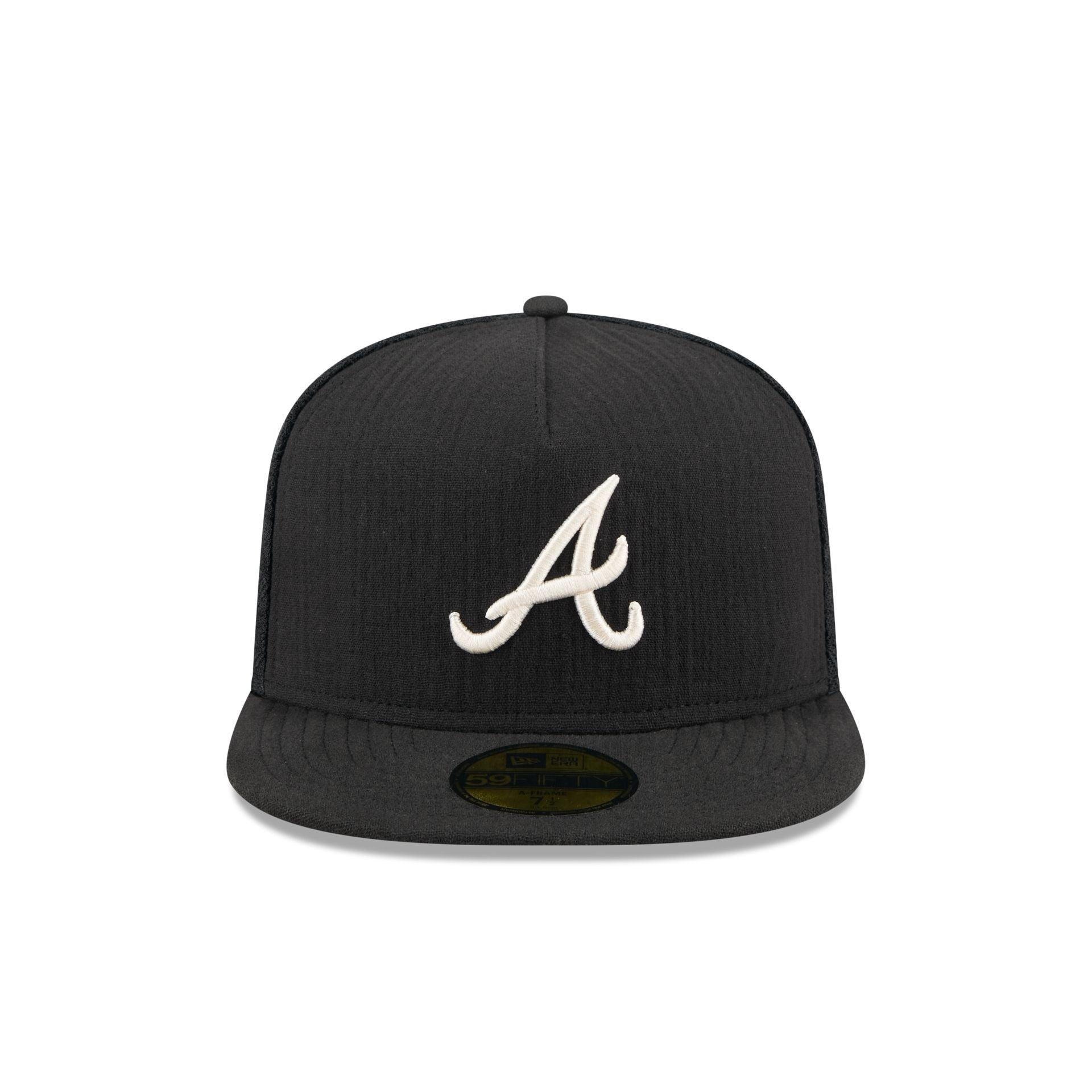 Atlanta Braves Black Mesh 59FIFTY A-Frame Fitted Hat Male Product Image