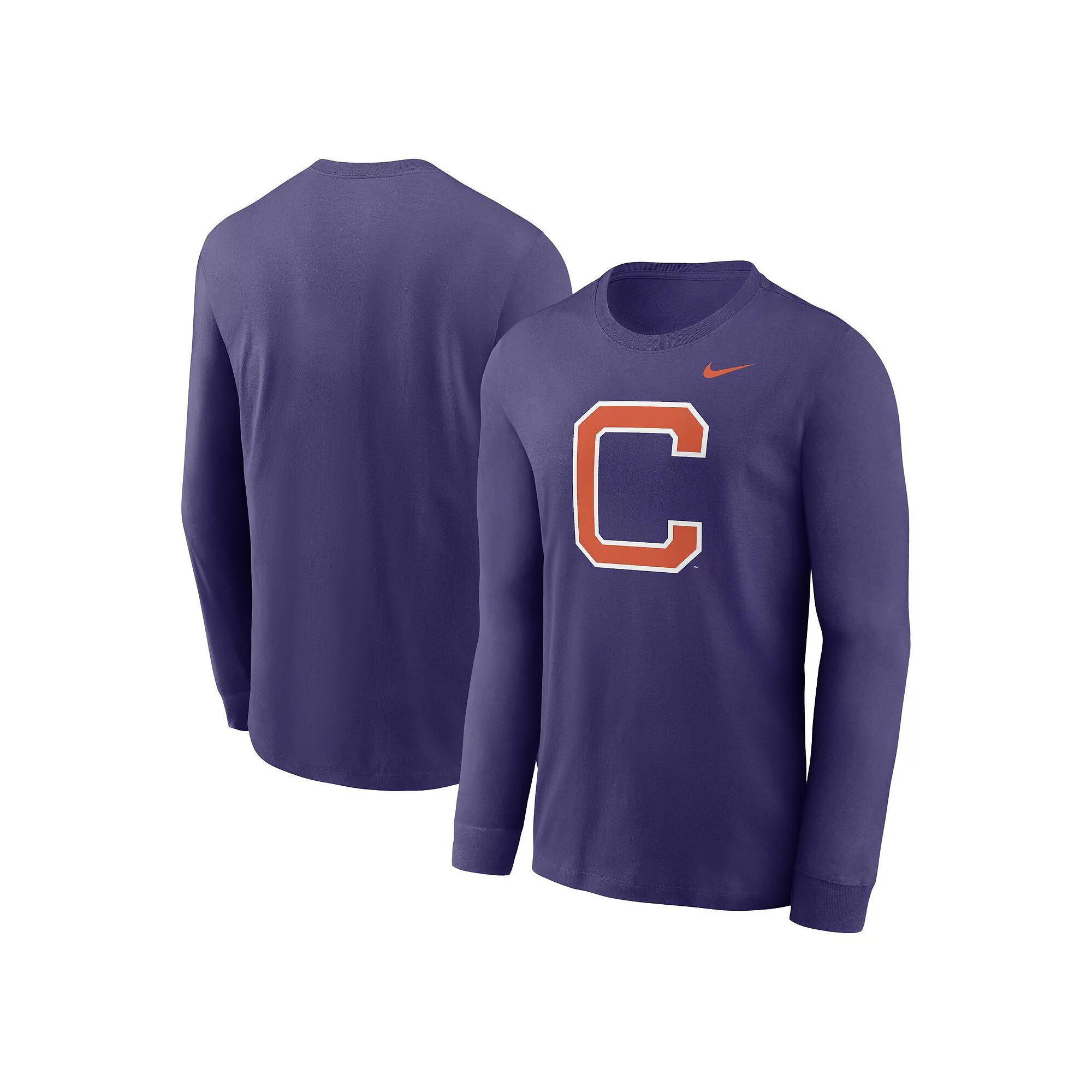 Men's Nike Purple Clemson Tigers Alternate Logo Long Sleeve T-Shirt,  Product Image