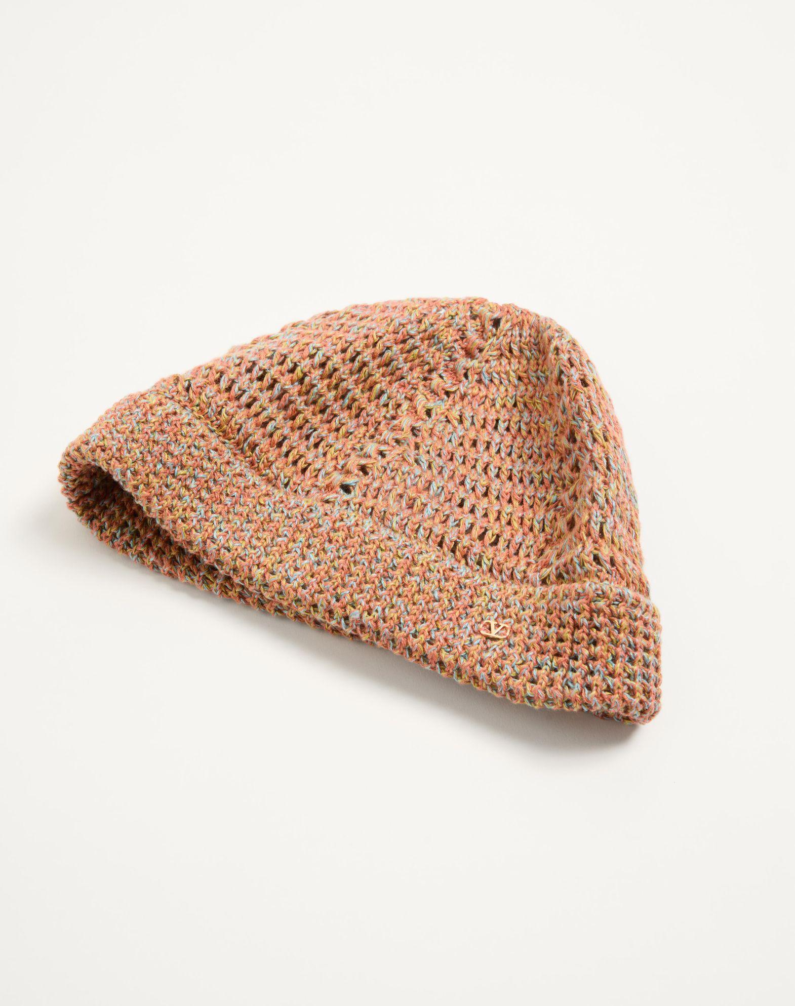 Vlogo Signature Knitted Beanie In Linen And Cotton Product Image