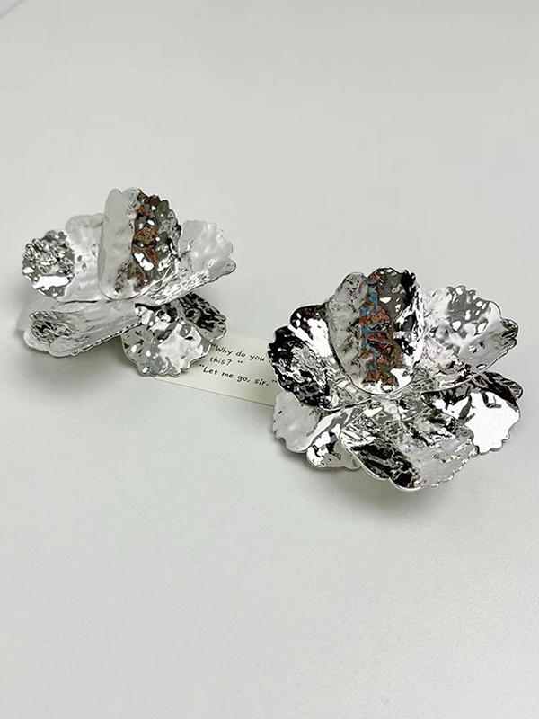 Flower Shape Shiny Earrings Accessories Product Image