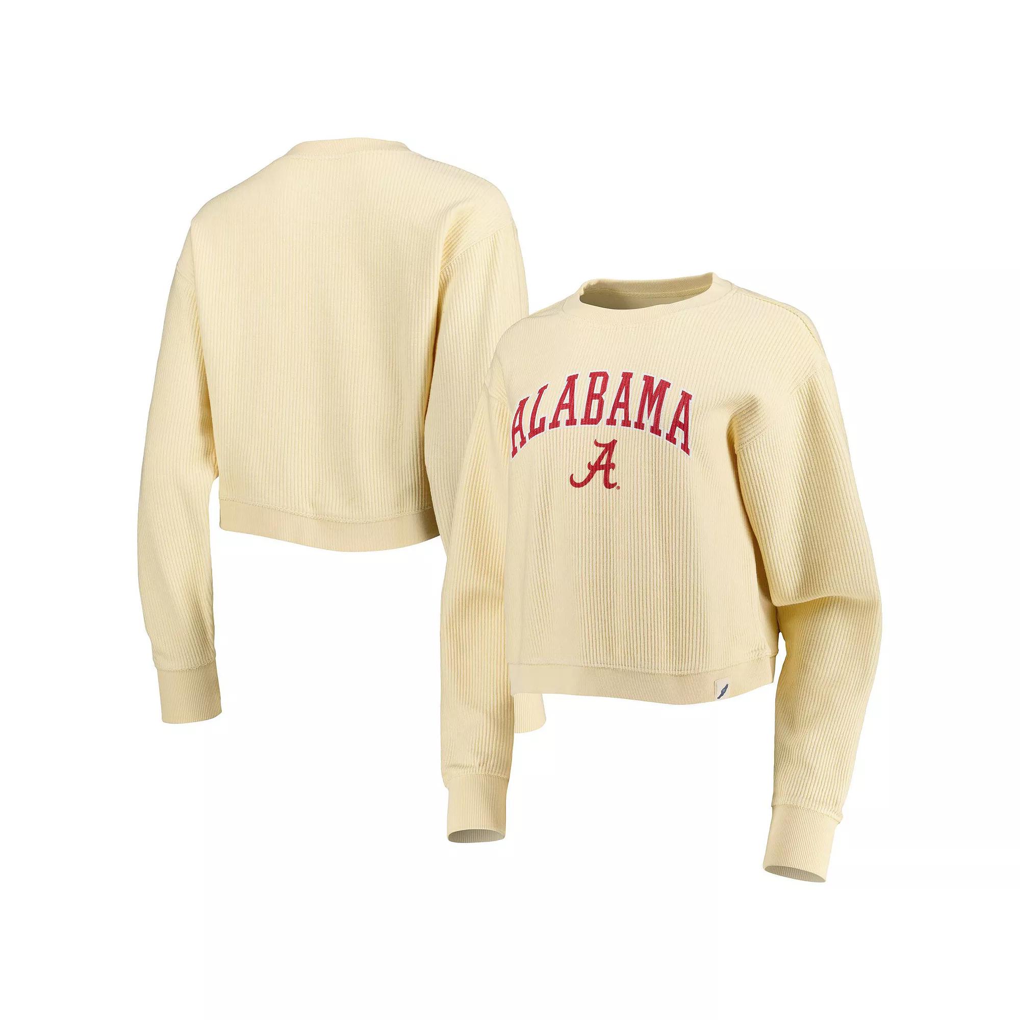 Women's League Collegiate Wear Cream Alabama Crimson Tide Classic Campus Corded Timber Sweatshirt,  Product Image