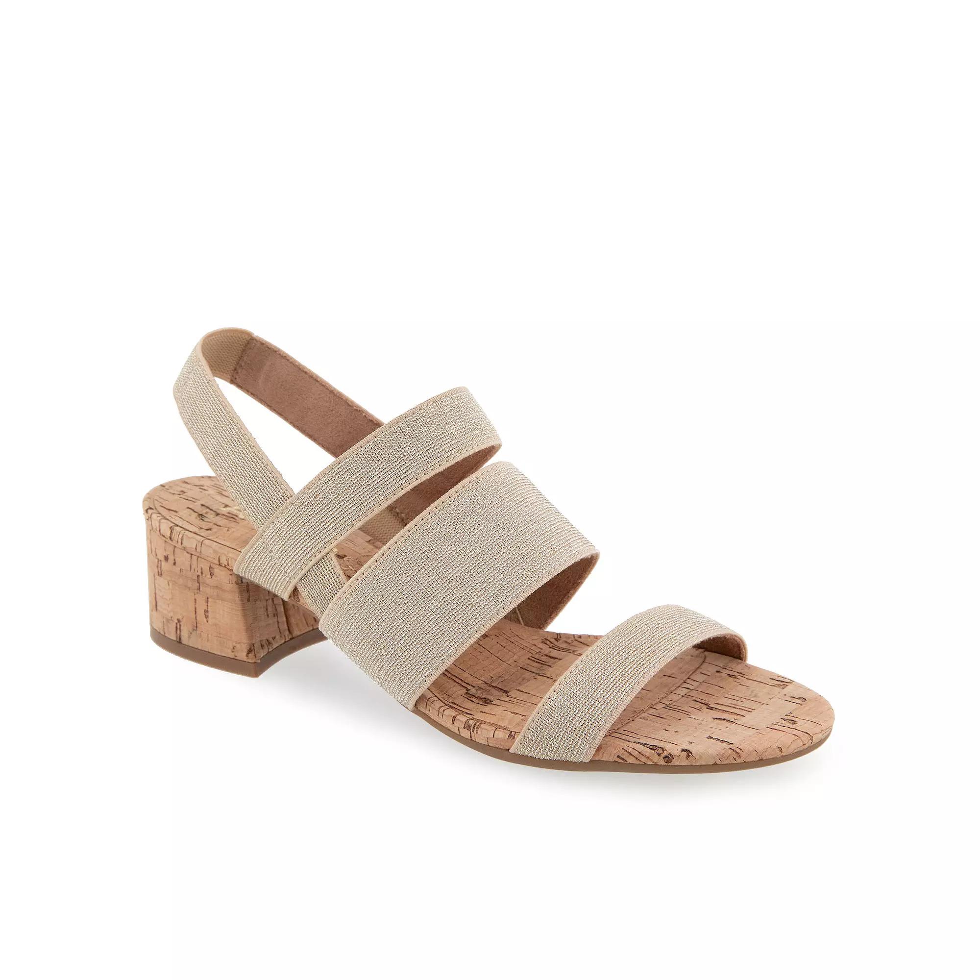 Aerosoles Chara Women's Slingback Heeled Sandals, Size: 6.5, Gold Grey Cork Product Image