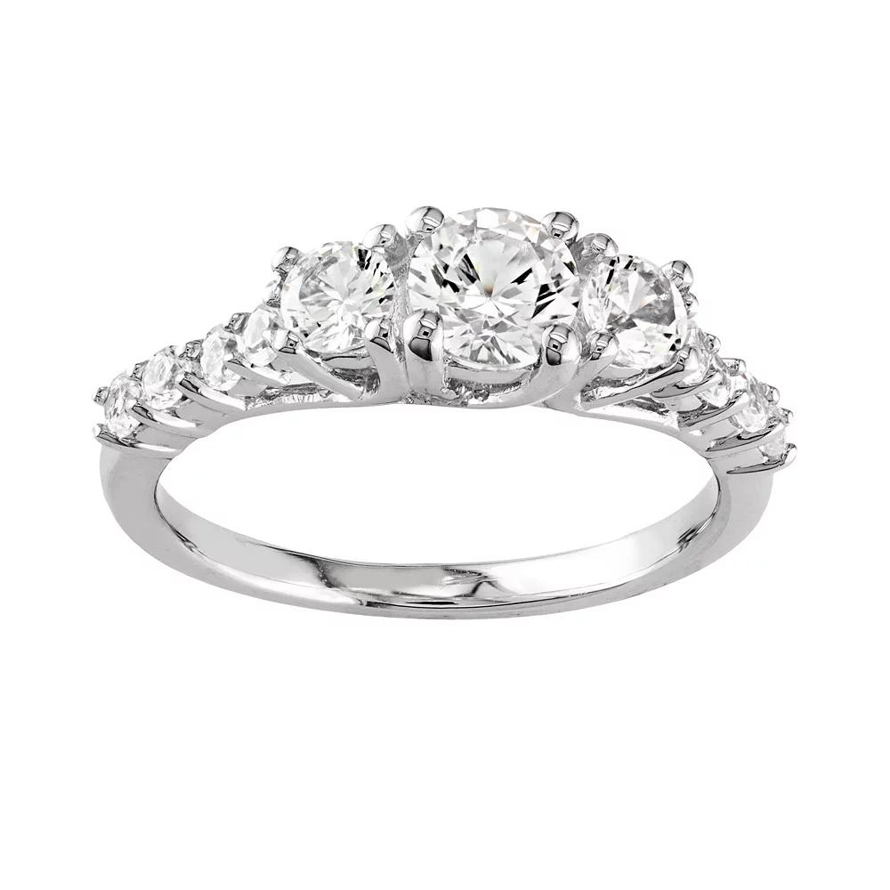 Stella Grace Sterling Silver Lab-Created White Sapphire Ring, Women's,  Product Image