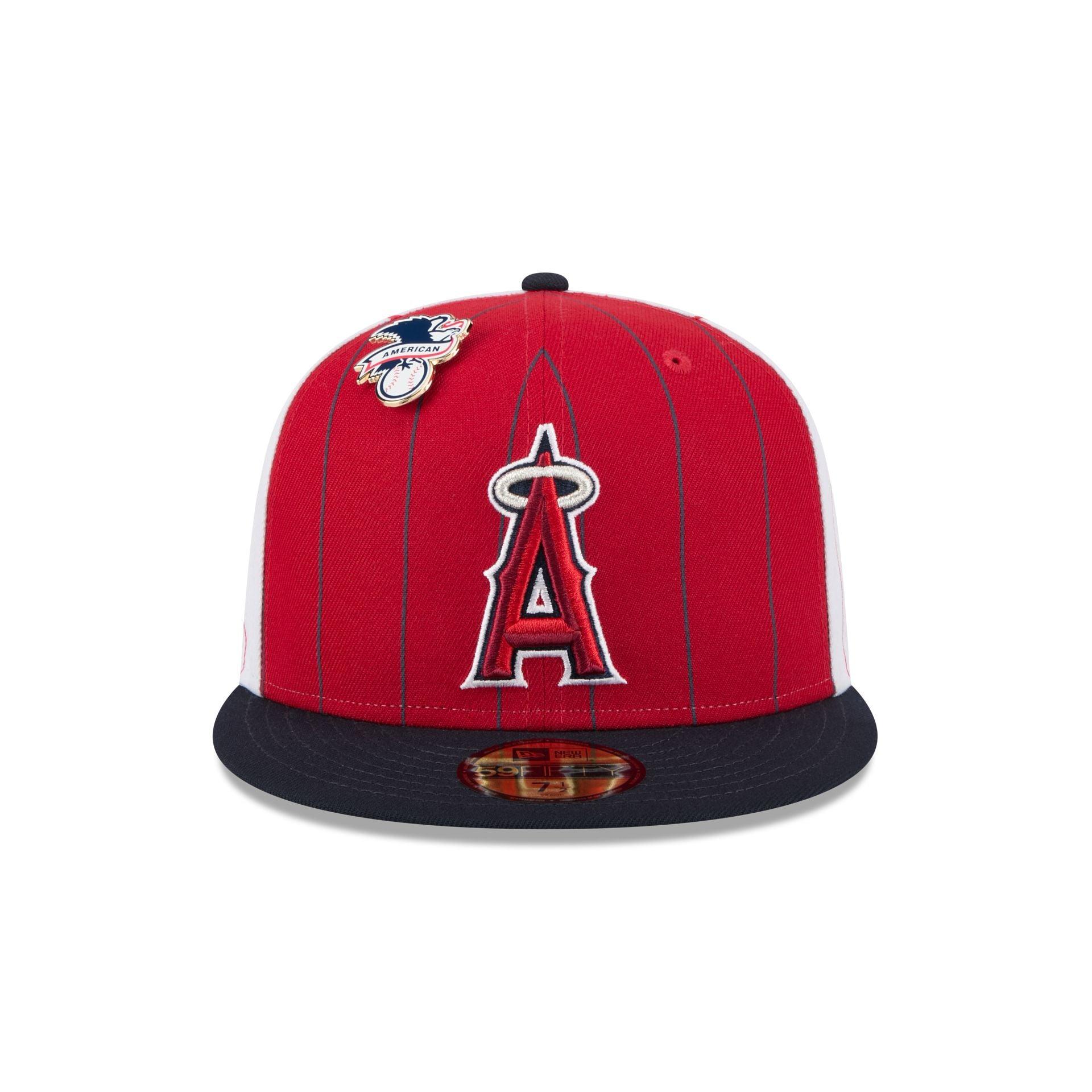 Los Angeles Angels Pinstripe League Pin 59FIFTY Fitted Hat Male Product Image