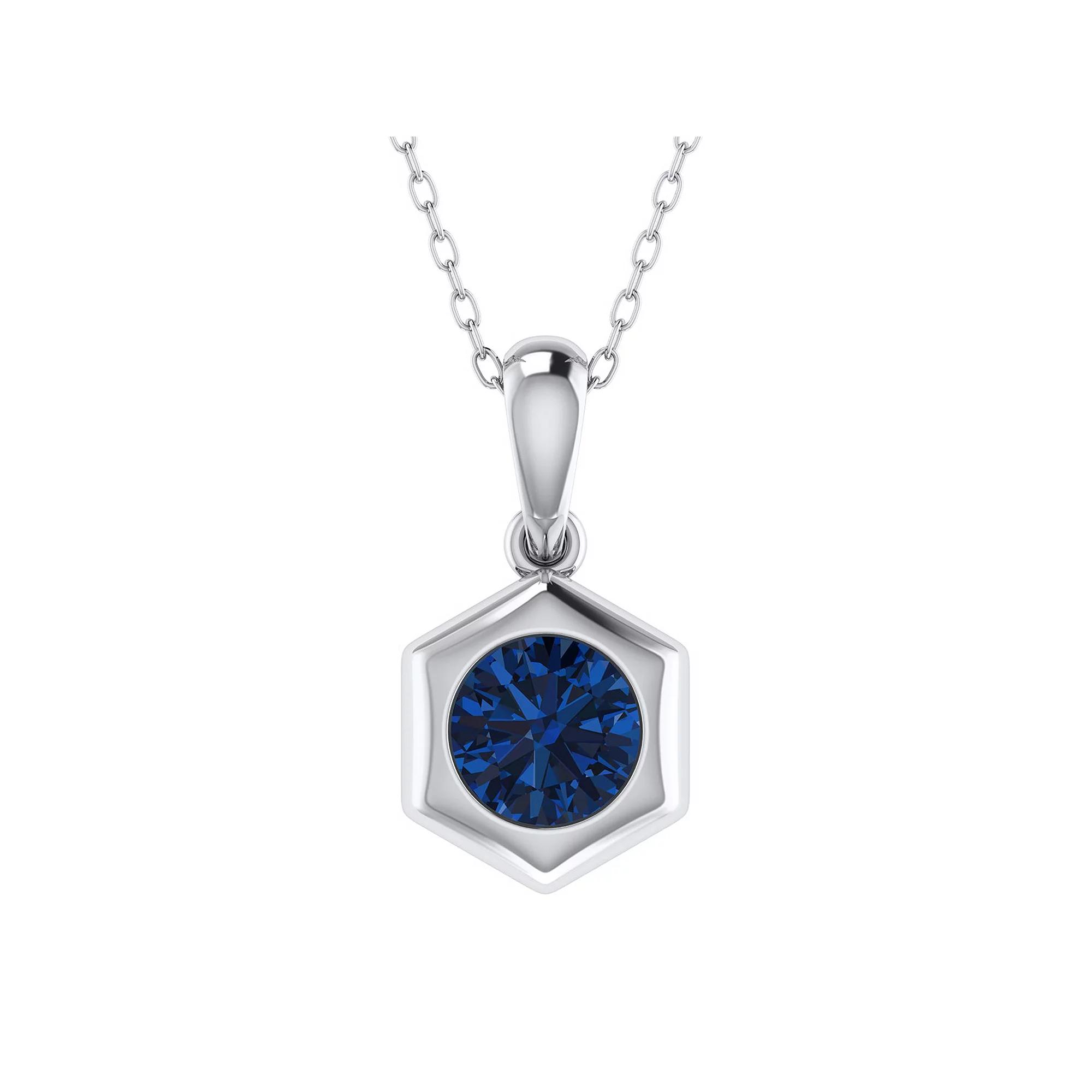 14k White Gold 1/2 Carat T.W. Blue Diamond Solitaire Pendant Necklace, Women's, Size: 18" Product Image