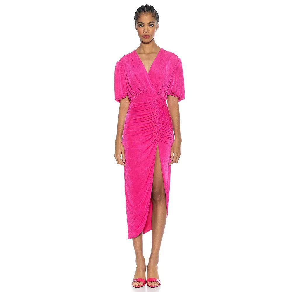 Women's ALEXIA ADMOR Fern Puff Sleeve Draped Dress,  Product Image