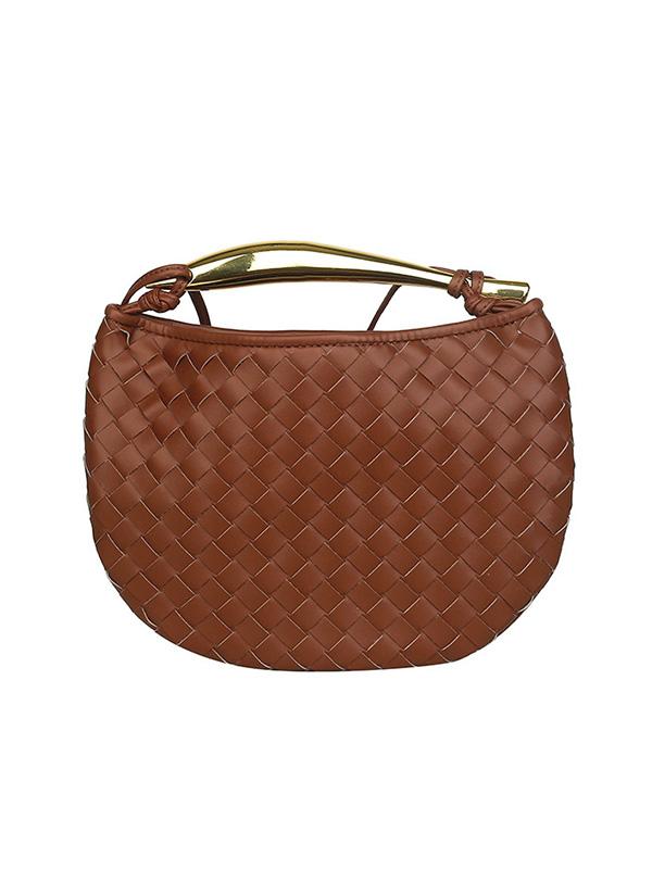 Geometric Split-Joint Woven Zipper Bags Handbags Product Image