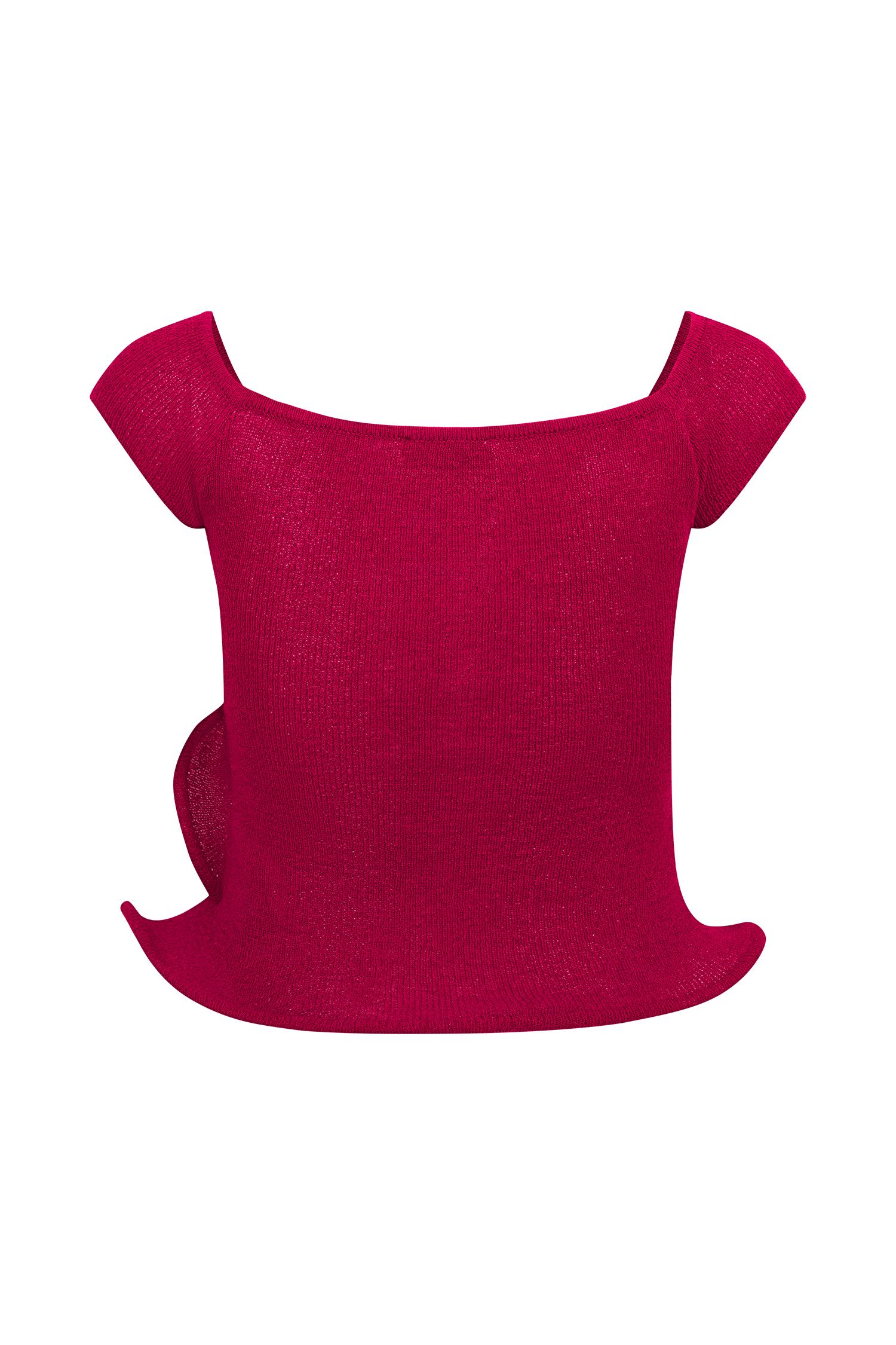 Haisley Off Shoulder Knit Top - Raspberry Product Image