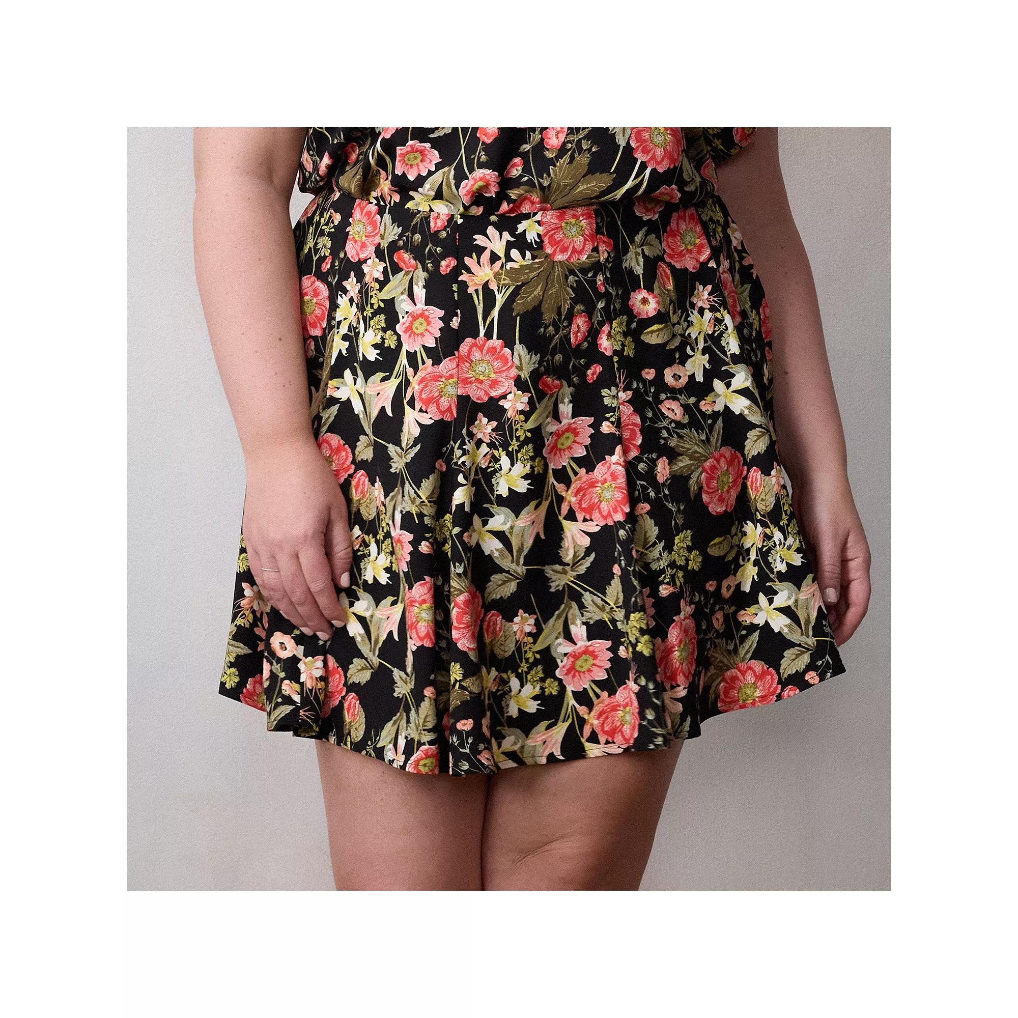 Plus Size LC Lauren Conrad Godet Mini Skirt, Women's, Size: 4XL, Black Bryn Botanical Product Image