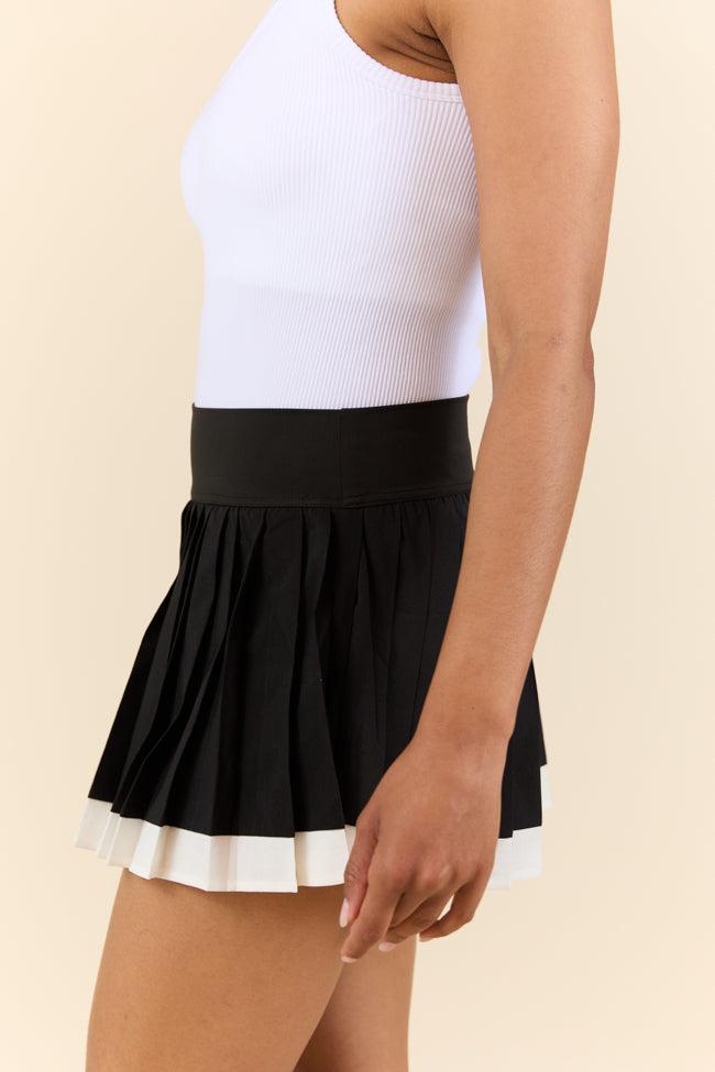 Its A Tie Black Pleated White Bordered Tennis Skort FINAL SALE Product Image