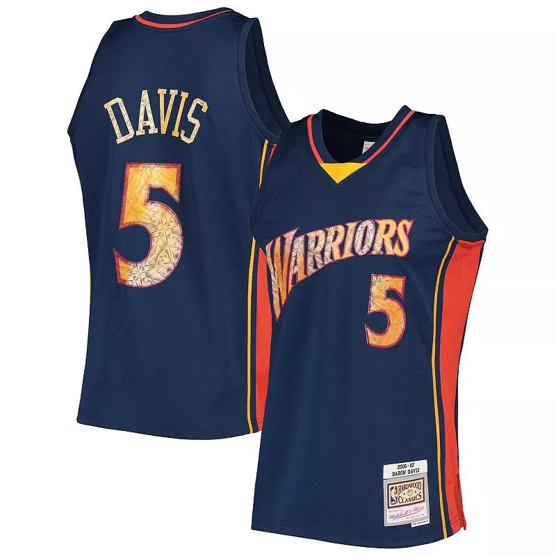 Men's Mitchell & Ness Baron Davis Royal Golden State Warriors 2006/07 Hardwood Classics NBA 75th Anniversary Diamond Swingman Jersey, Size: Small, Blue Product Image