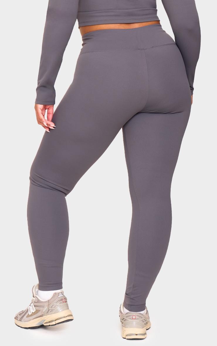 Charcoal Sculpt Wrap Waist Gym Leggings Product Image