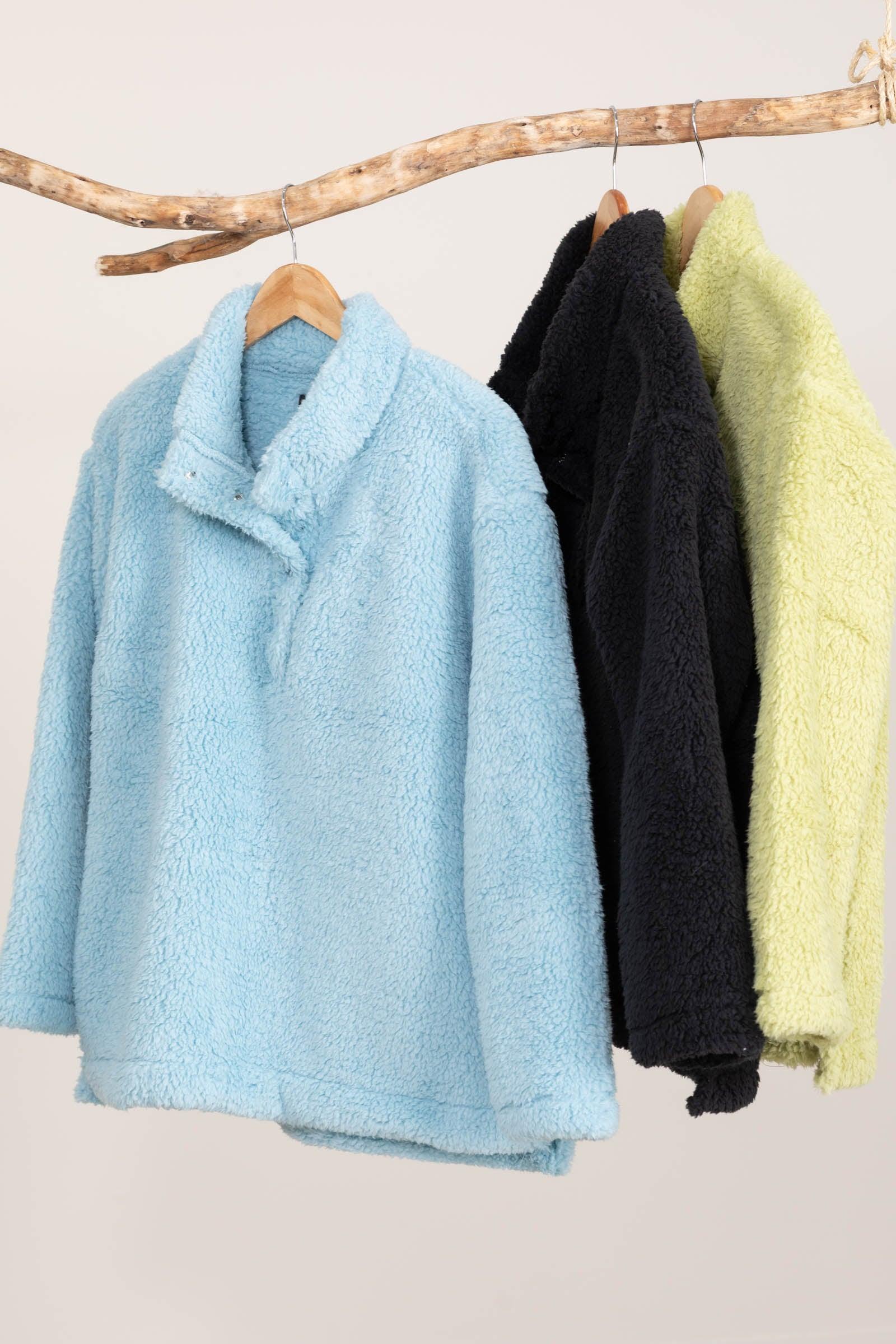 Cozy Days Sherpa Pullovers With Snaps Product Image