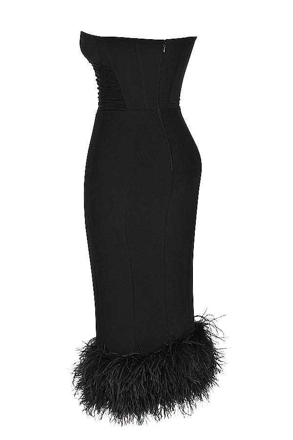 Fionula  black strapless corset dress Product Image