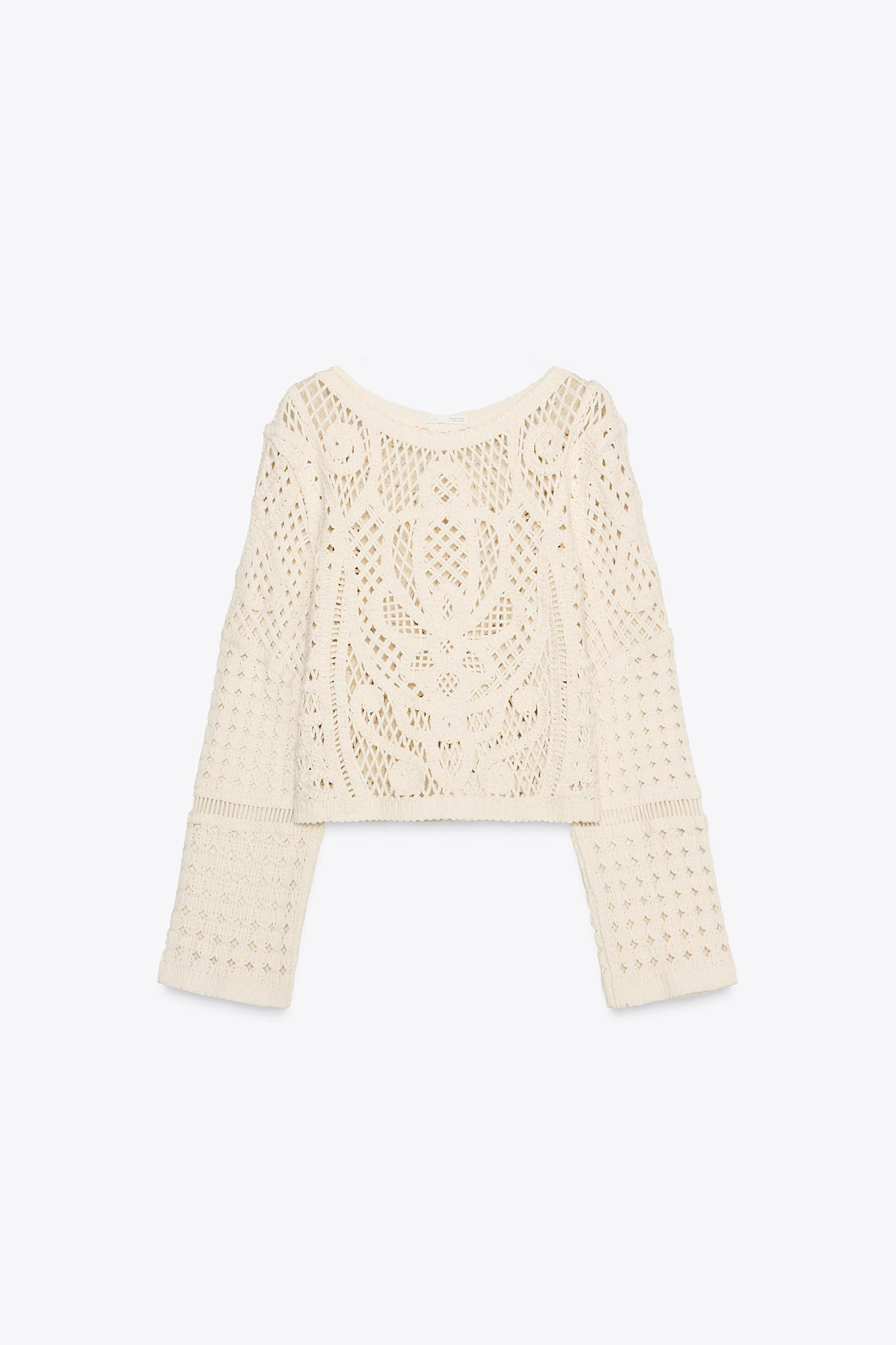 LONG SLEEVE CROCHET TOP Product Image