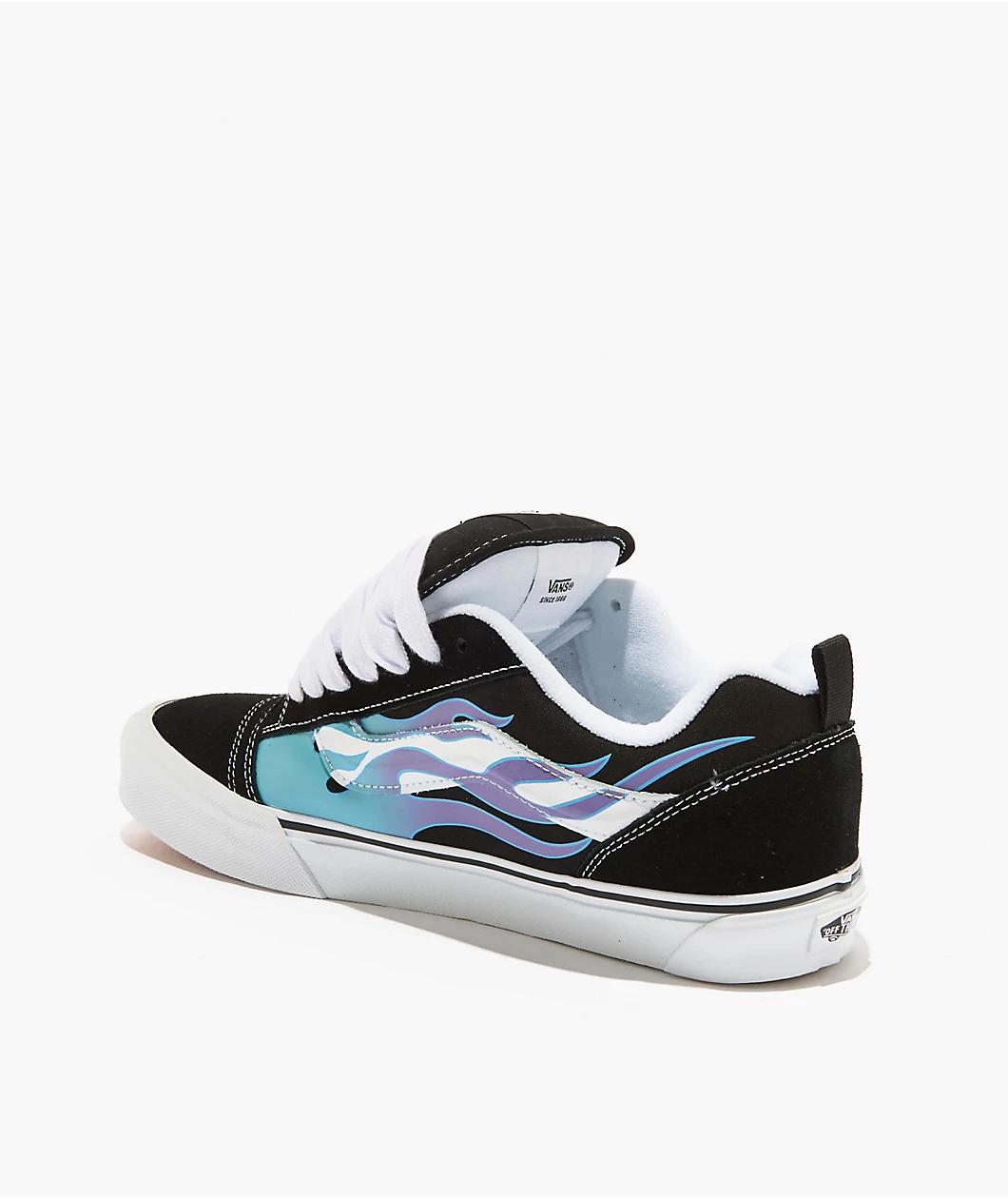 Vans Knu Skool Flame Black & Blue Skate Shoes Product Image