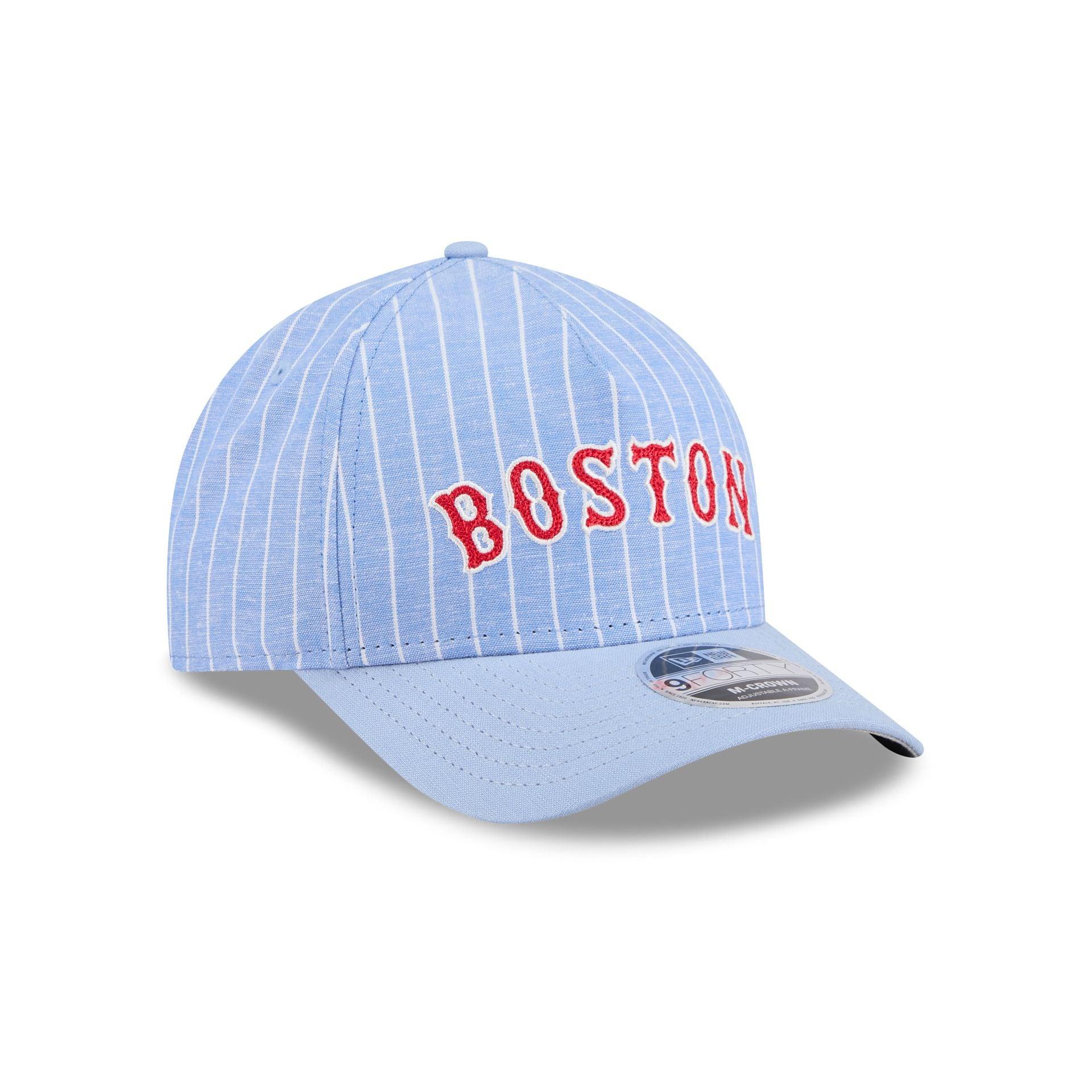 Boston Red Sox Pinstripe Linen 9FORTY M-Crown A-Frame Snapback Hat Male Product Image