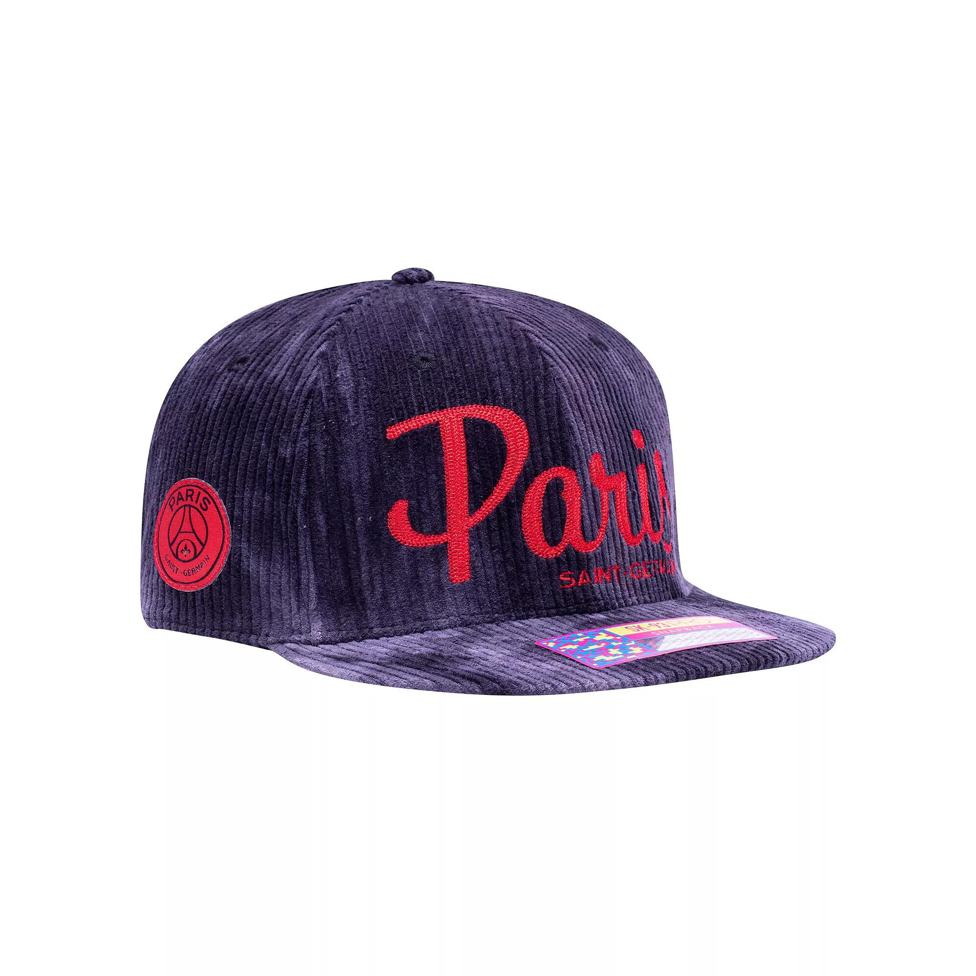 Men's Fan Ink  Black Paris Saint-Germain Open Corduroy Adjustable Hat, Psg Black Product Image