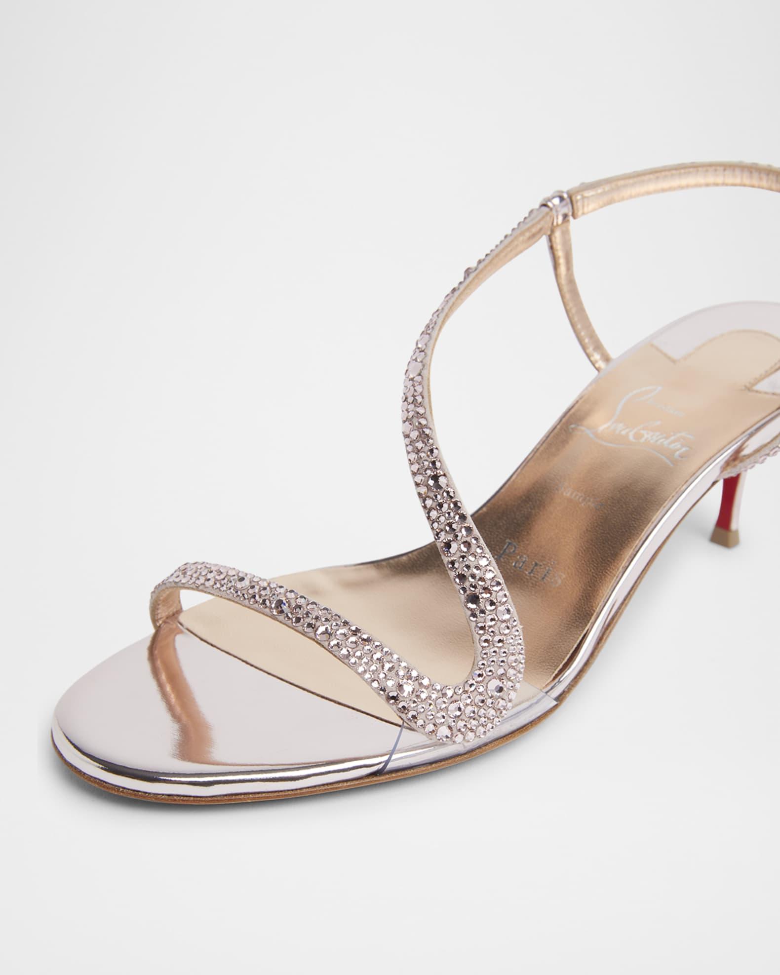 Rosalie Strass Red Sole Slingback Sandals Product Image