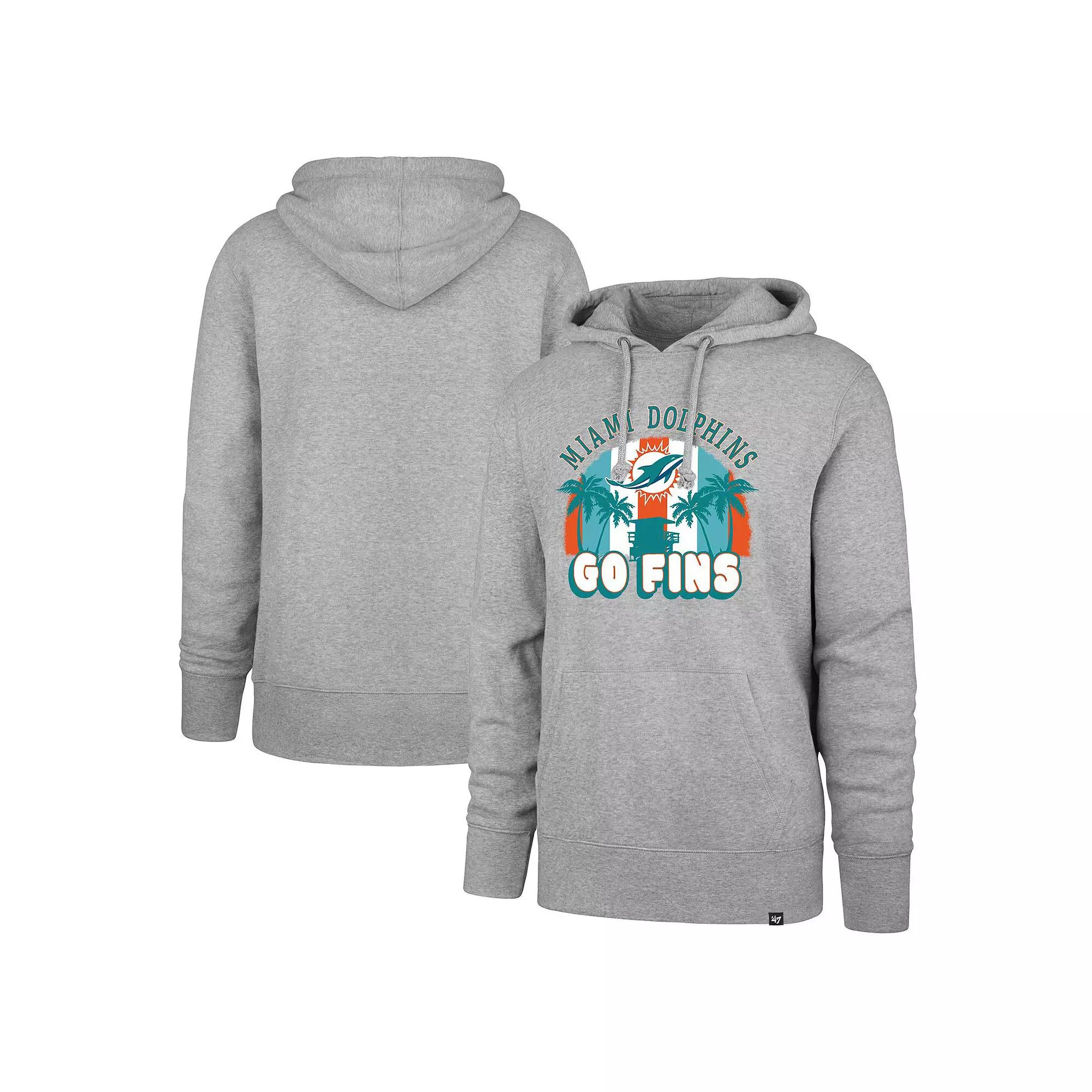 Men's '47 Gray Miami Dolphins Regional Headline Pullover Hoodie,  Product Image