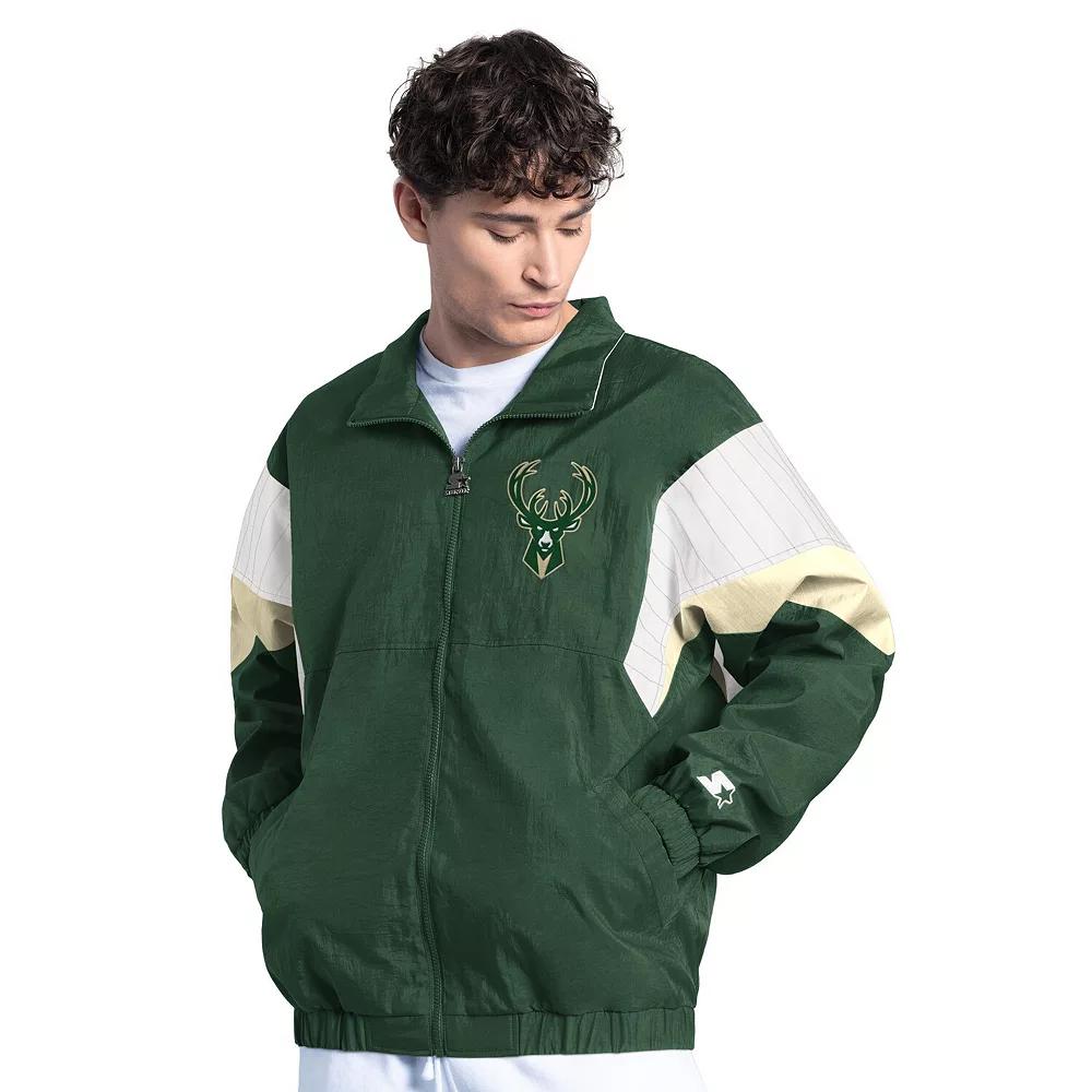 Men's Starter Hunter Green Milwaukee Bucks Yard Line Full-Zip Jacket,  Product Image