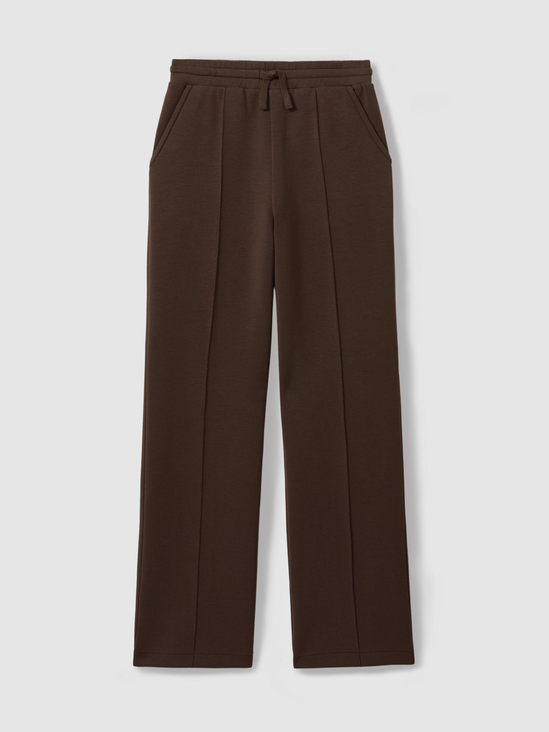 Interlock Wide-Leg Joggers in Chocolate Product Image