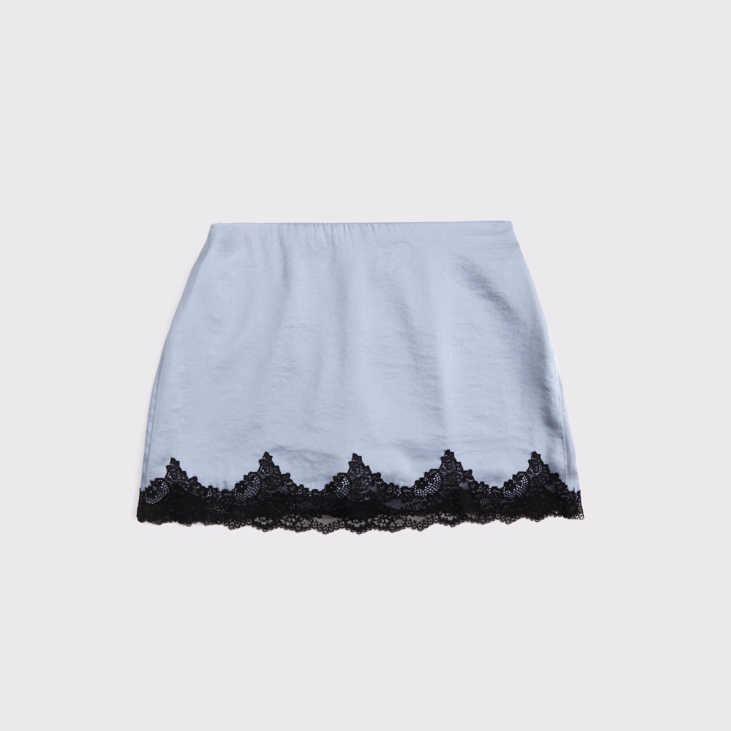 High Rise Lace & Satin Mini Skort Product Image