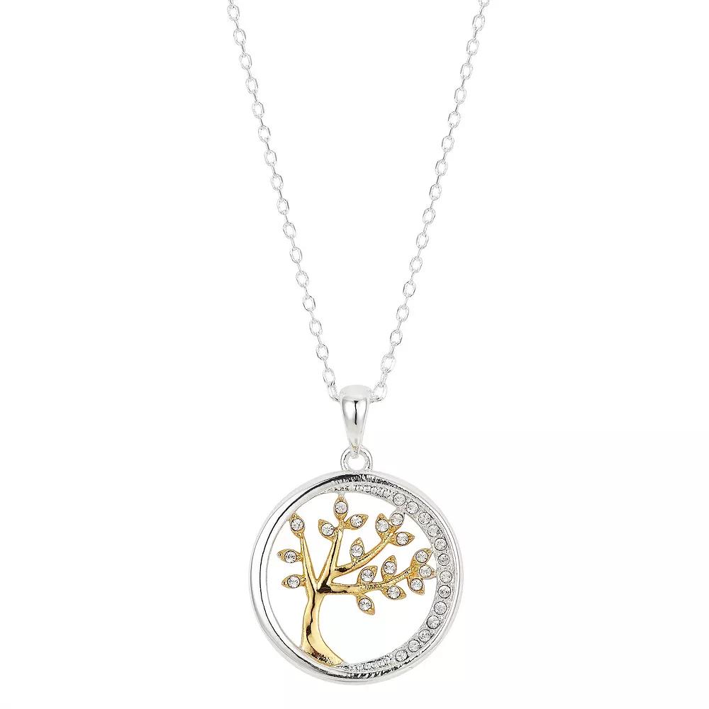 Brilliance Two Tone A Familys Love is Like No Other Crystal Tree Necklace, Womens Product Image