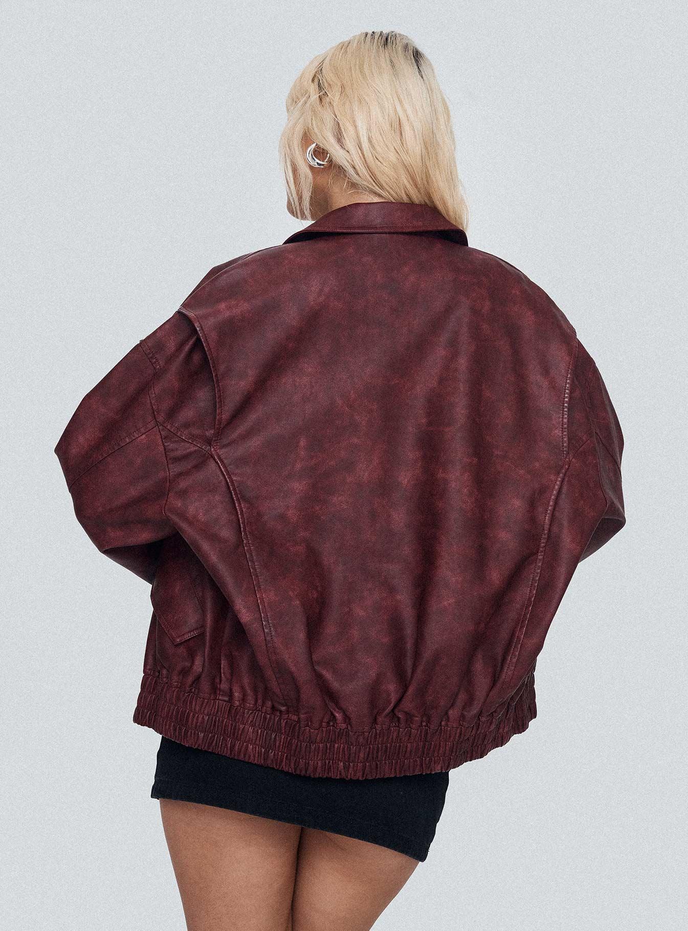 Kenny Bomber Jacket Burgundy Product Image