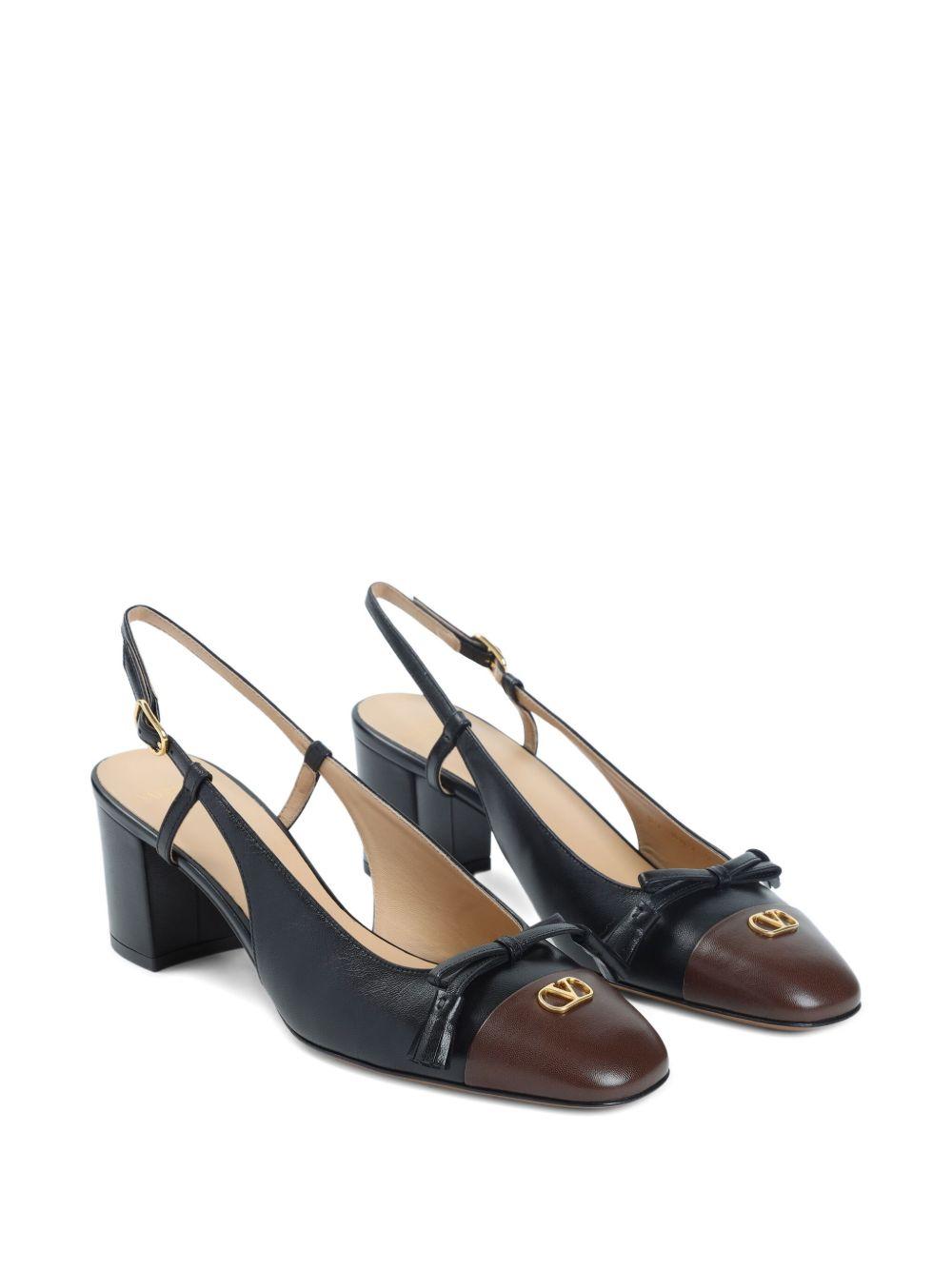 VALENTINO GARAVANI Vlogo 65 Tasseled Two-tone Leather Slingback Pumps In Black Product Image