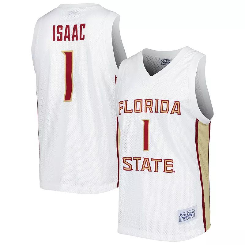Men's Original Retro Brand Jonathan Isaac White Florida State Seminoles Alumni Commemorative Replica Basketball Jersey, Size: Small Product Image