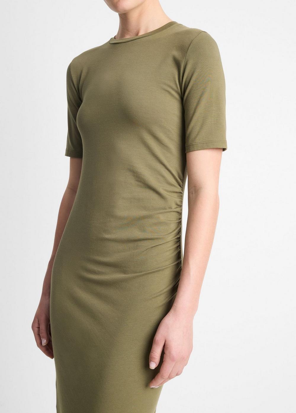 Womens Pima Cotton-Blend Side-drape Dress Vince Product Image