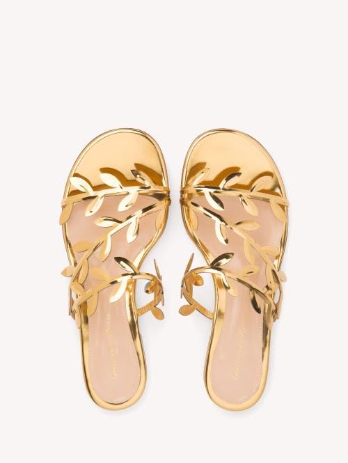 GIANVITO ROSSI Flavia Metallic Leather Sandals In Mekong Product Image