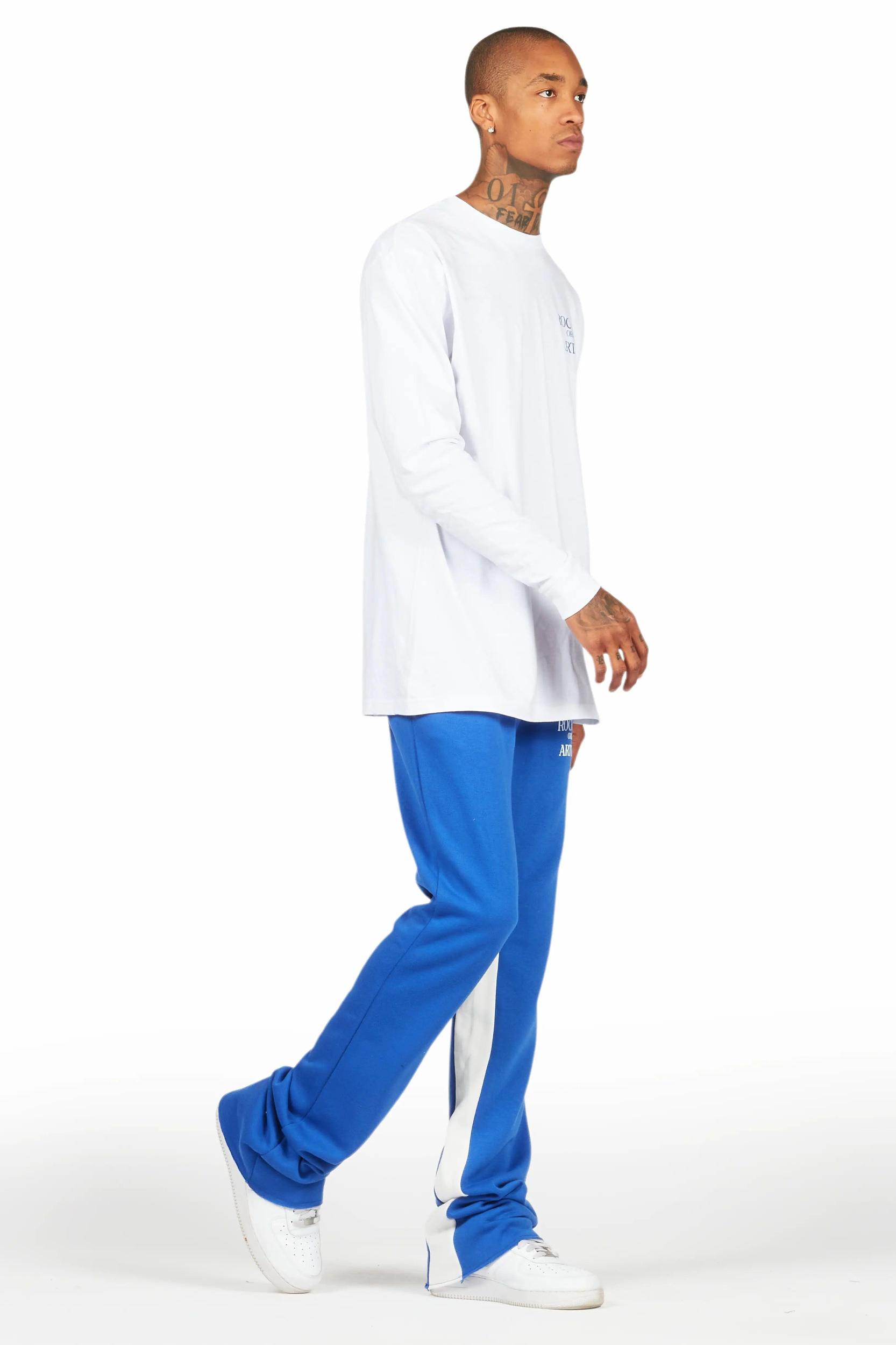 Briggs White/Royal Long Sleeve T-Shirt/Baggy Pant Set Male Product Image