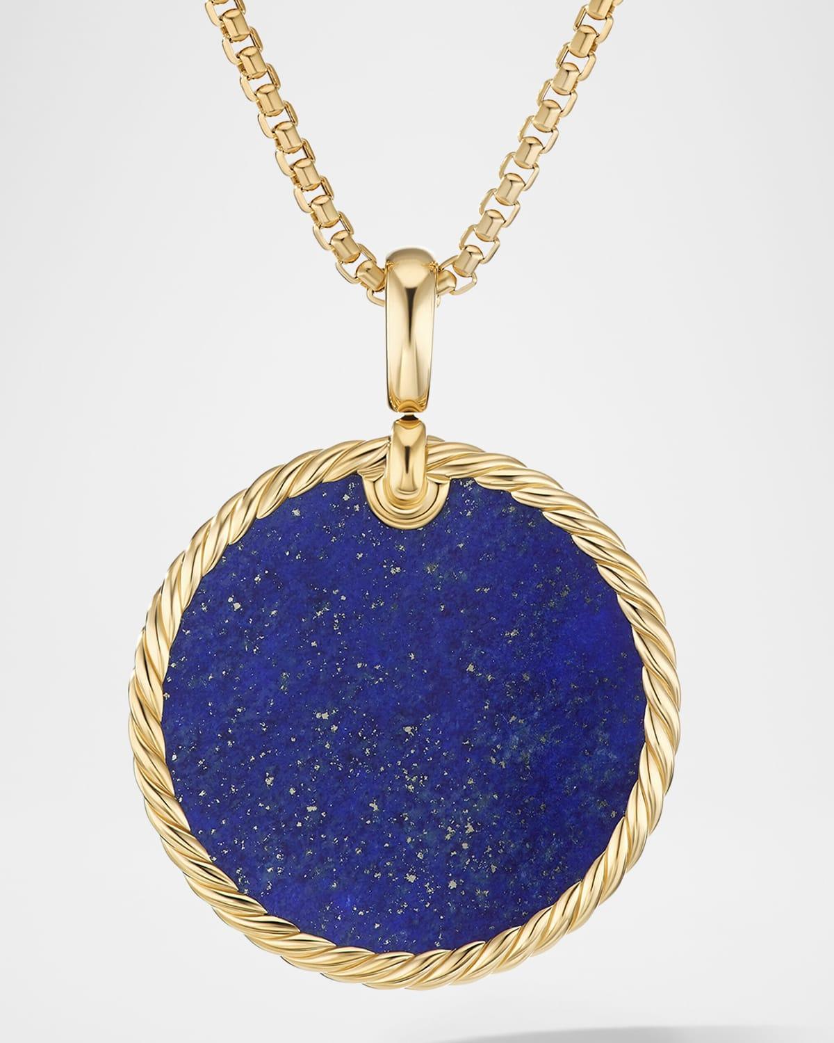 David Yurman 18K Yellow Gold Dy Elements Disc Pendant with Malachite Product Image