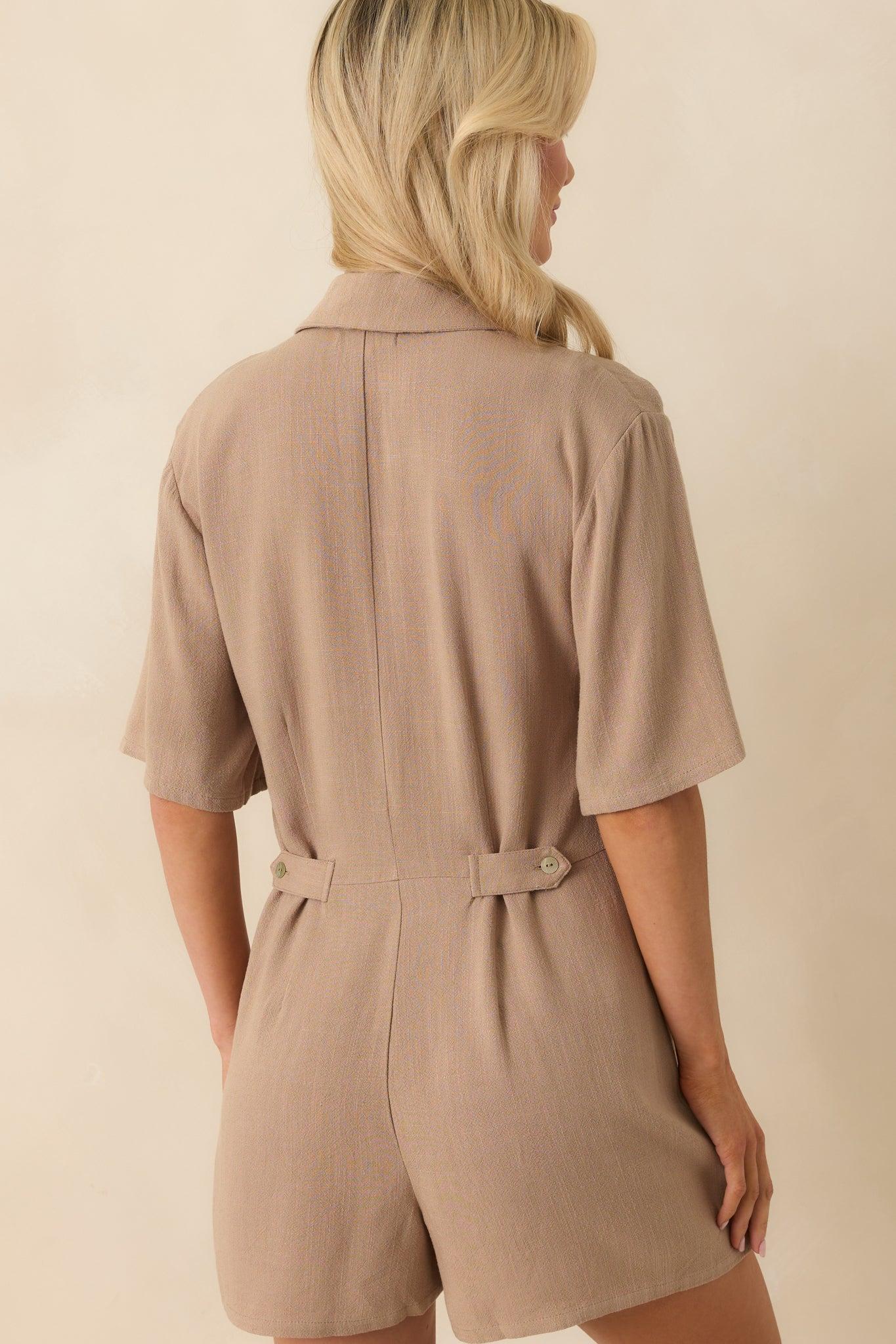 Z Supply Tan Marcell Button Up Romper Product Image