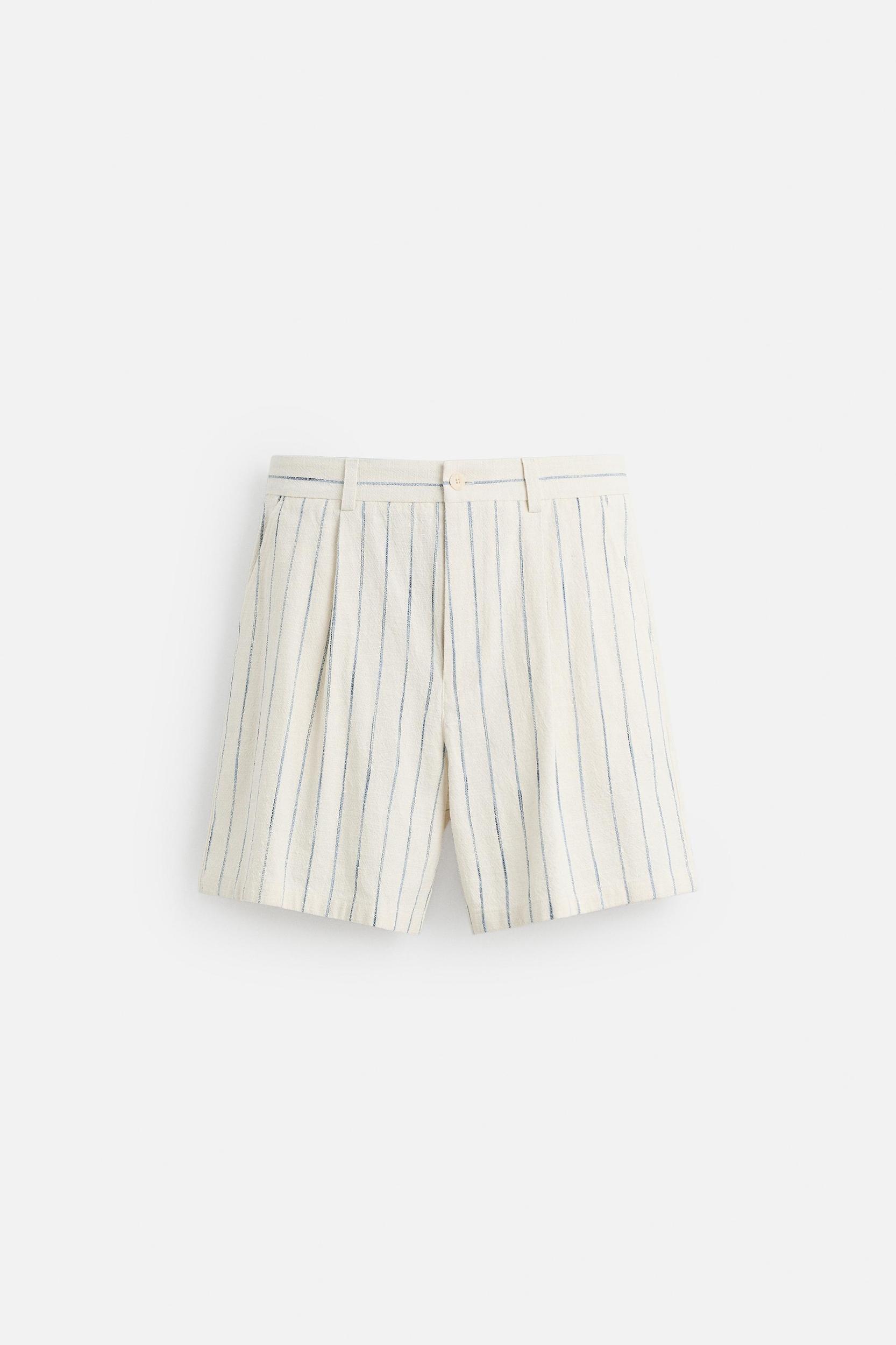 TEXTURED STRIPED SHORTS Product Image