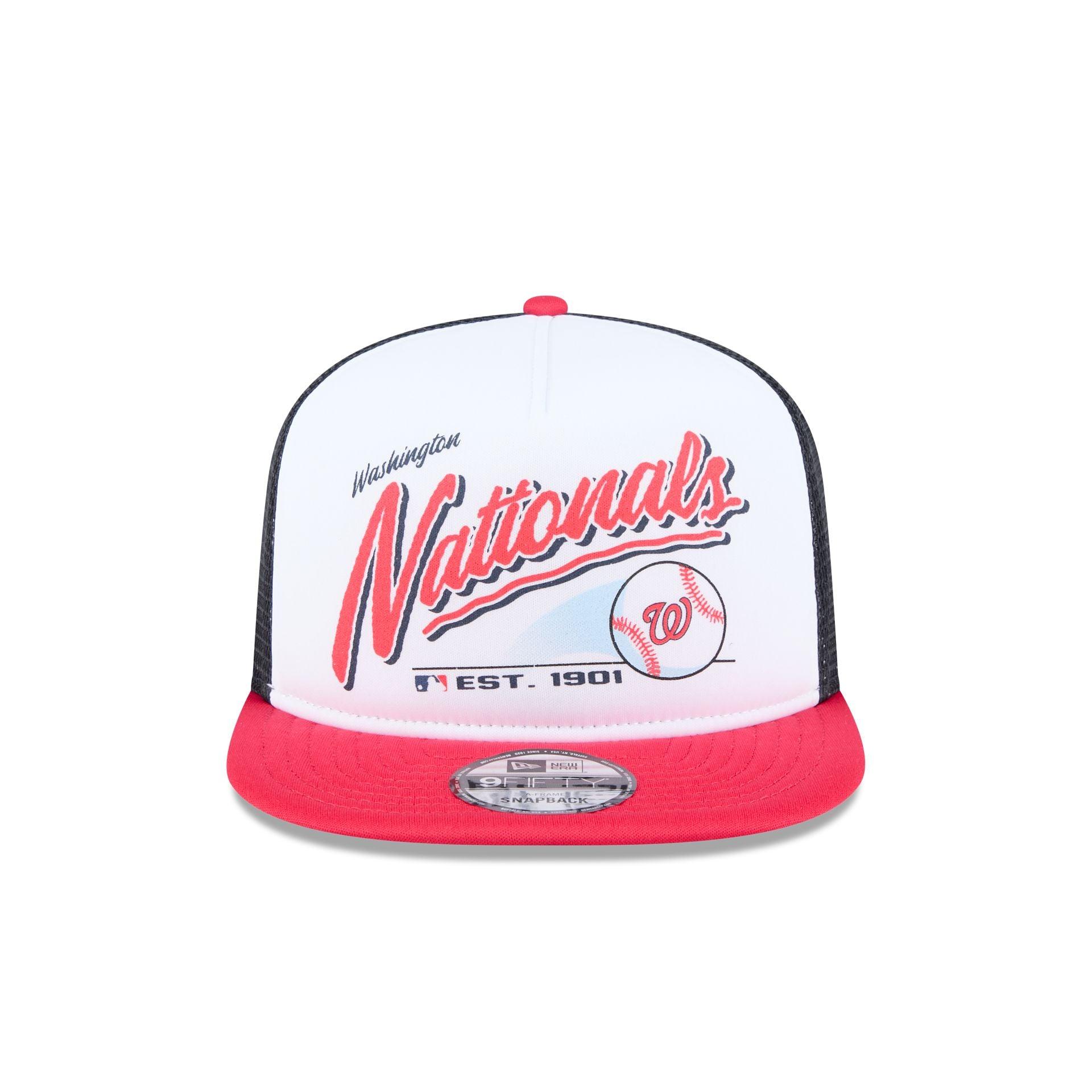 Washington Nationals Retro Script 9FIFTY A-Frame Trucker Hat Male Product Image