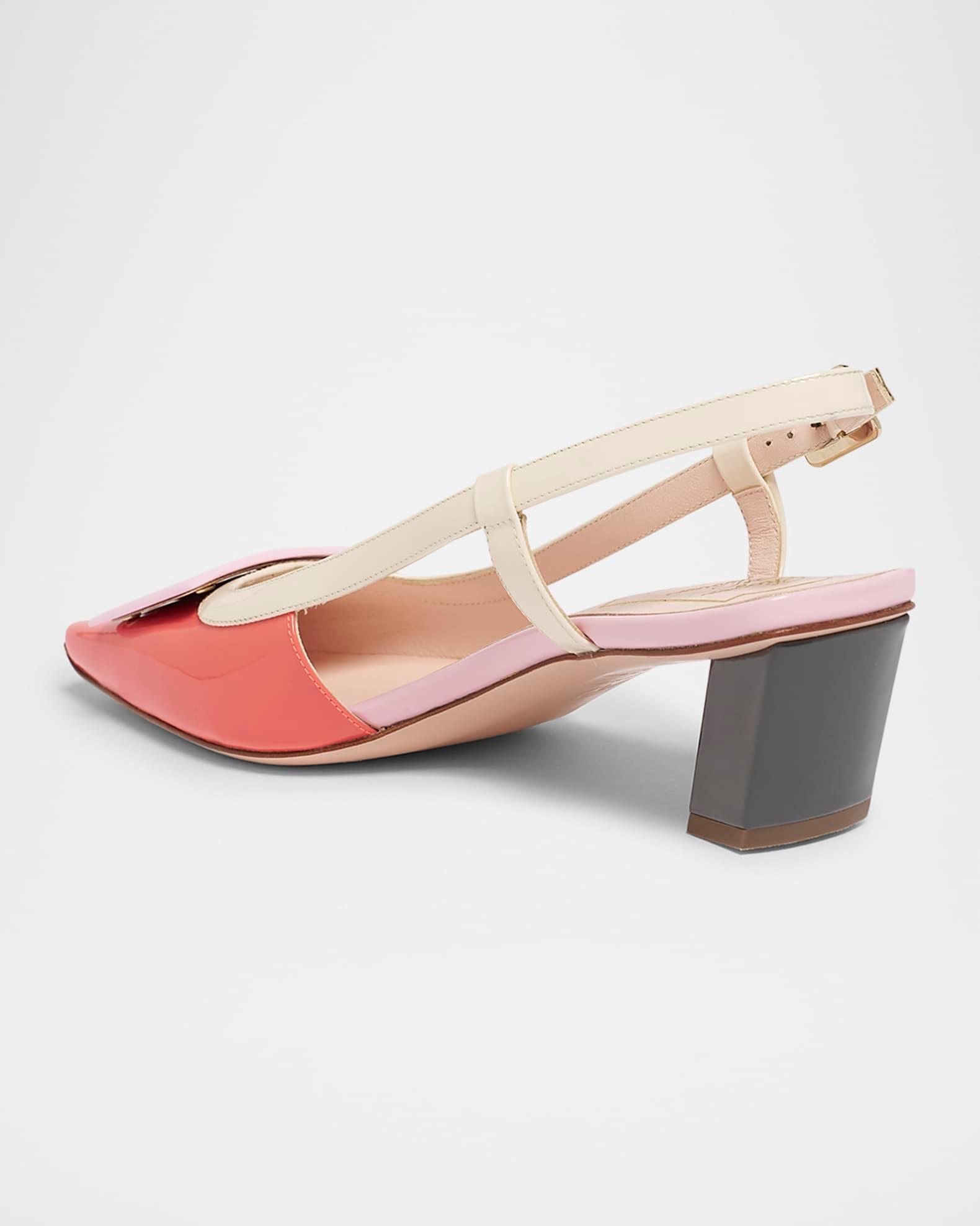Colorblock Patent Leather Slingback Pumps Product Image
