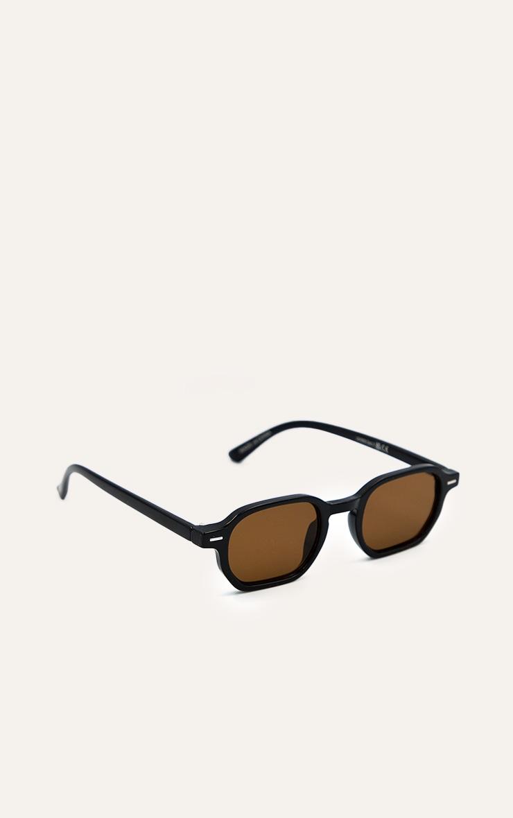 Black Square Brown Lens Sunglasses Product Image