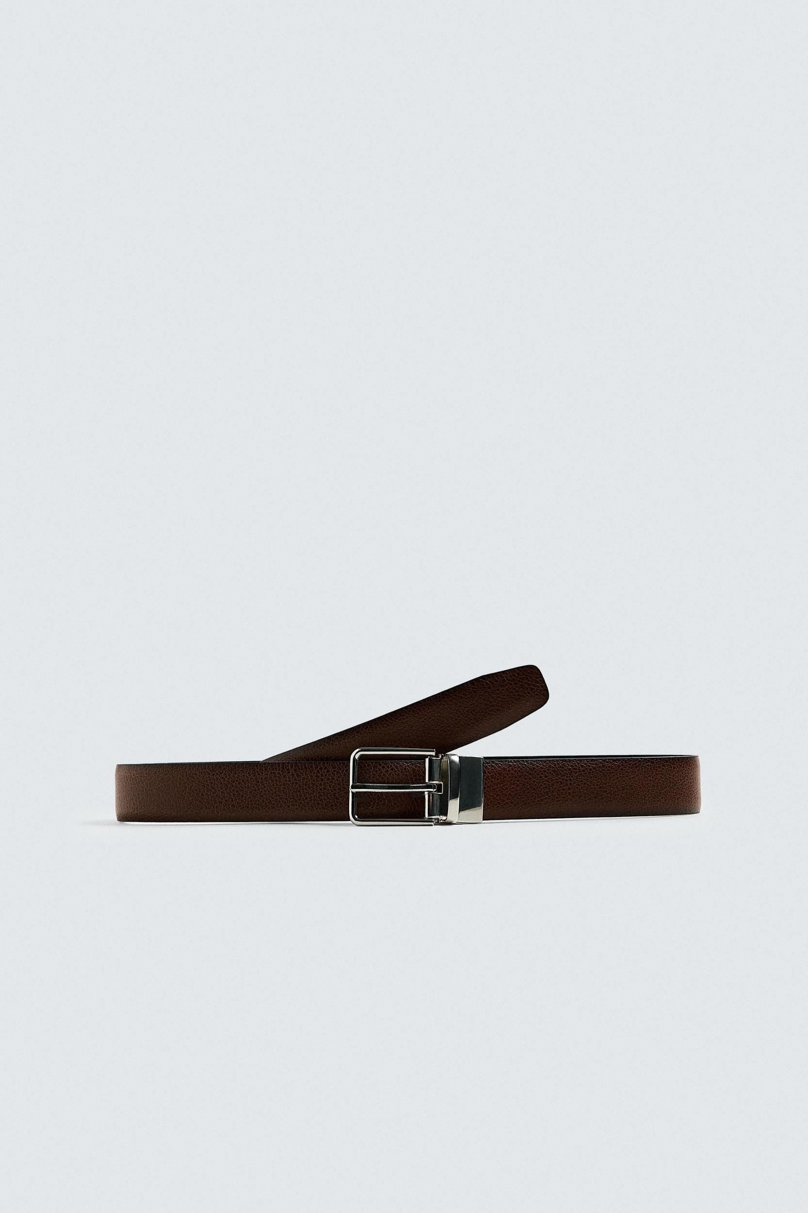 REVERSIBLE CONTRAST LEATHER BELT Product Image