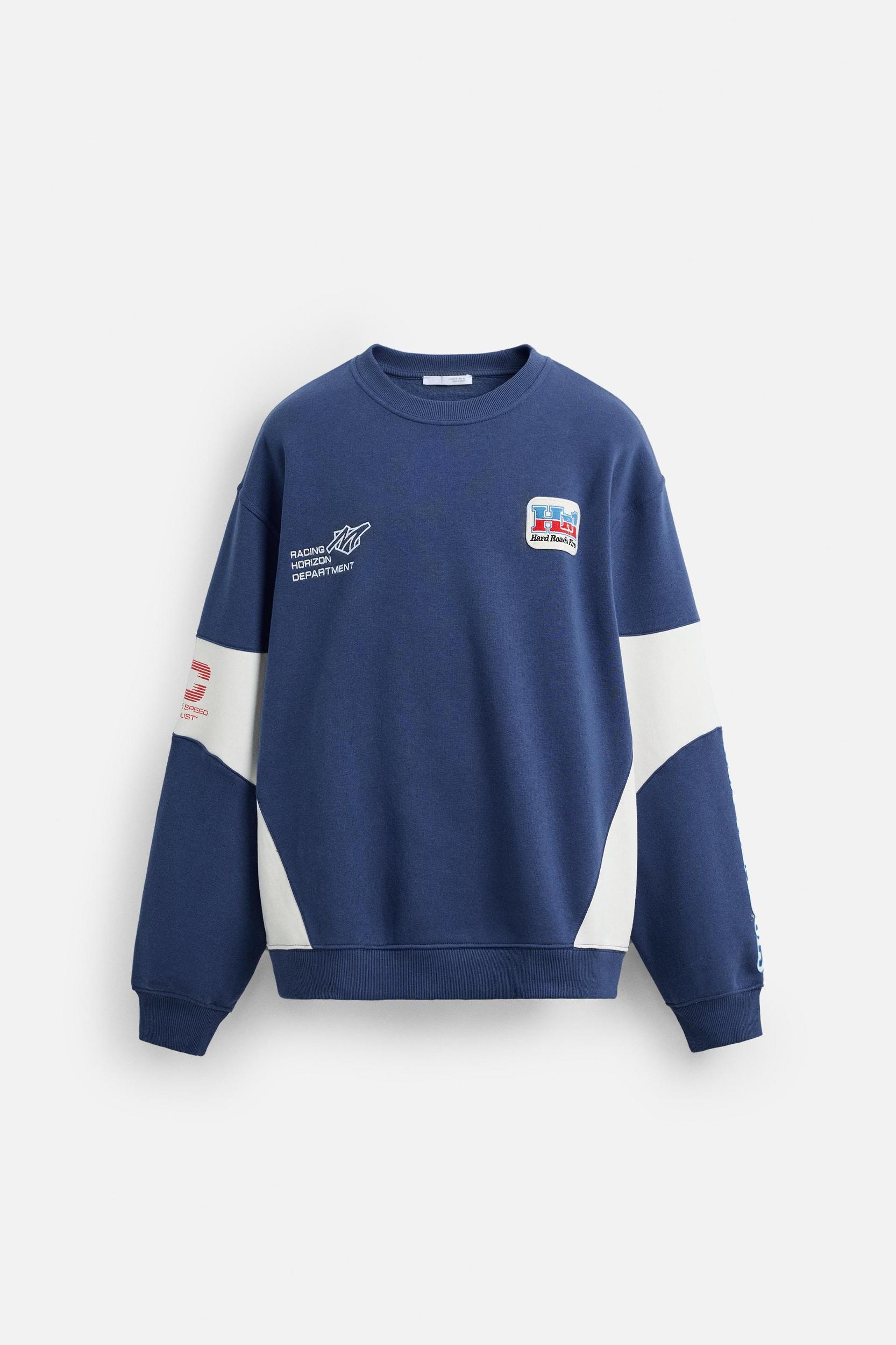 RACING PRINT CREWNECK SWEATSHIRT Product Image