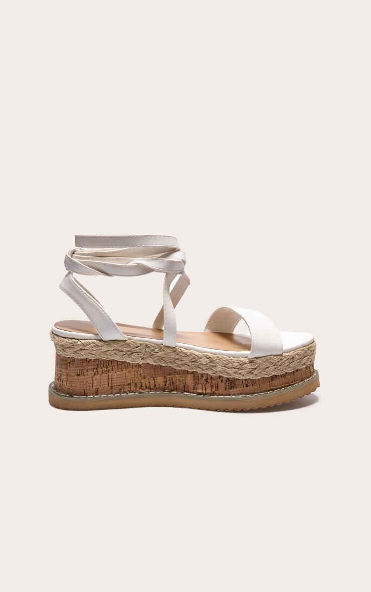 Niella White Espadrille Flatform Sandals Product Image