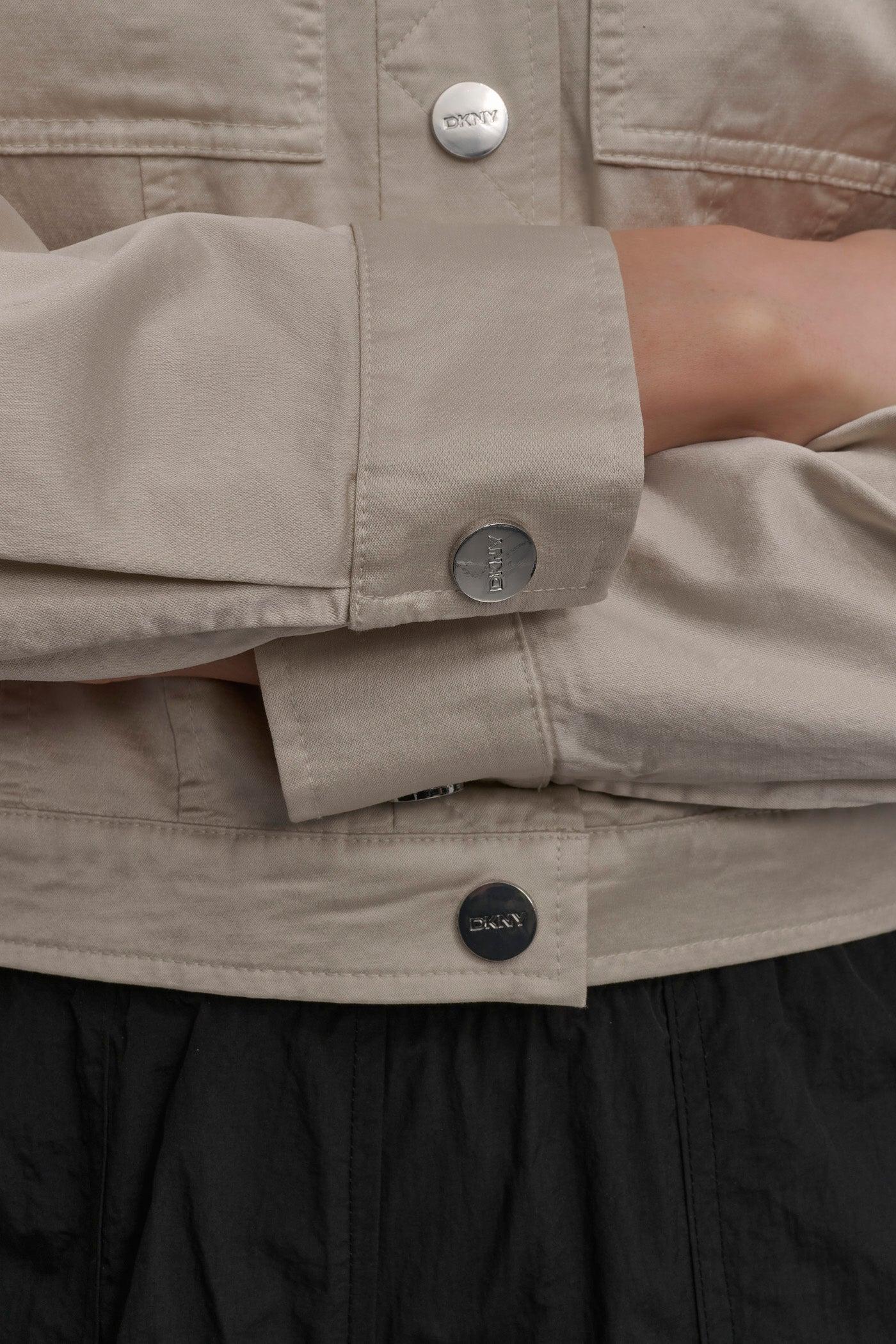 LONG SLEEVE CROPPED SATEEN JACKET Product Image