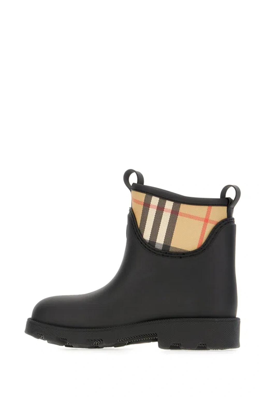 BURBERRY Women Marsh Stamp Rubber Ankle Boots In Gray Product Image