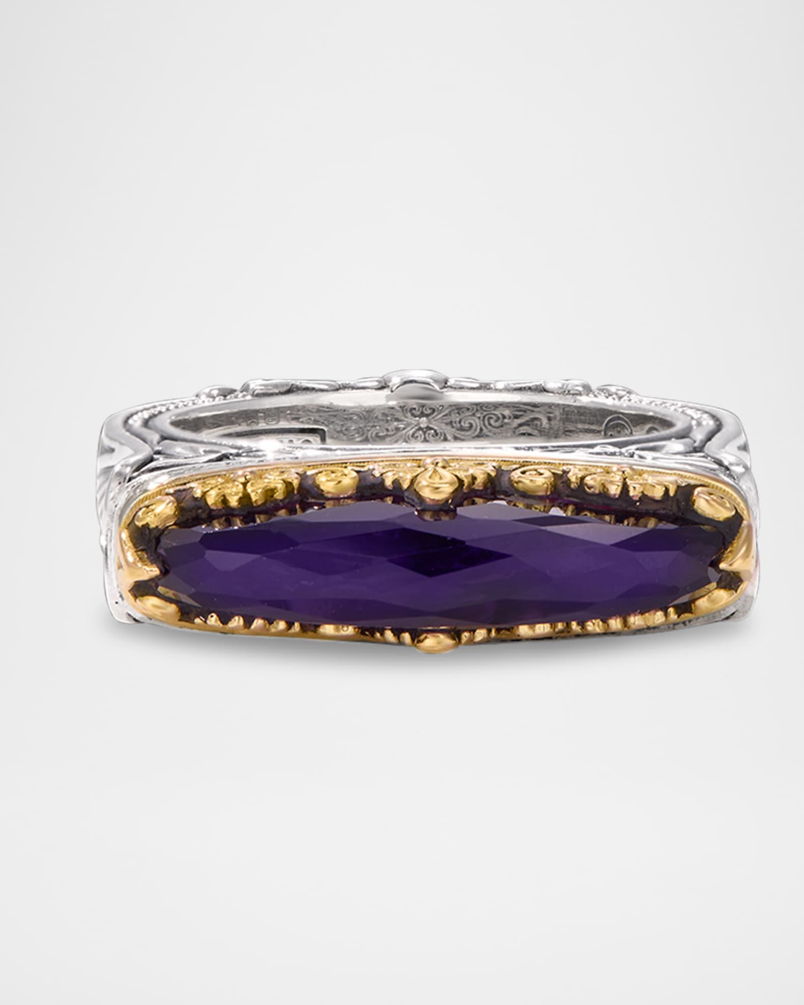 Kyma Silver and Gold Amethyst Quartz Ring Product Image