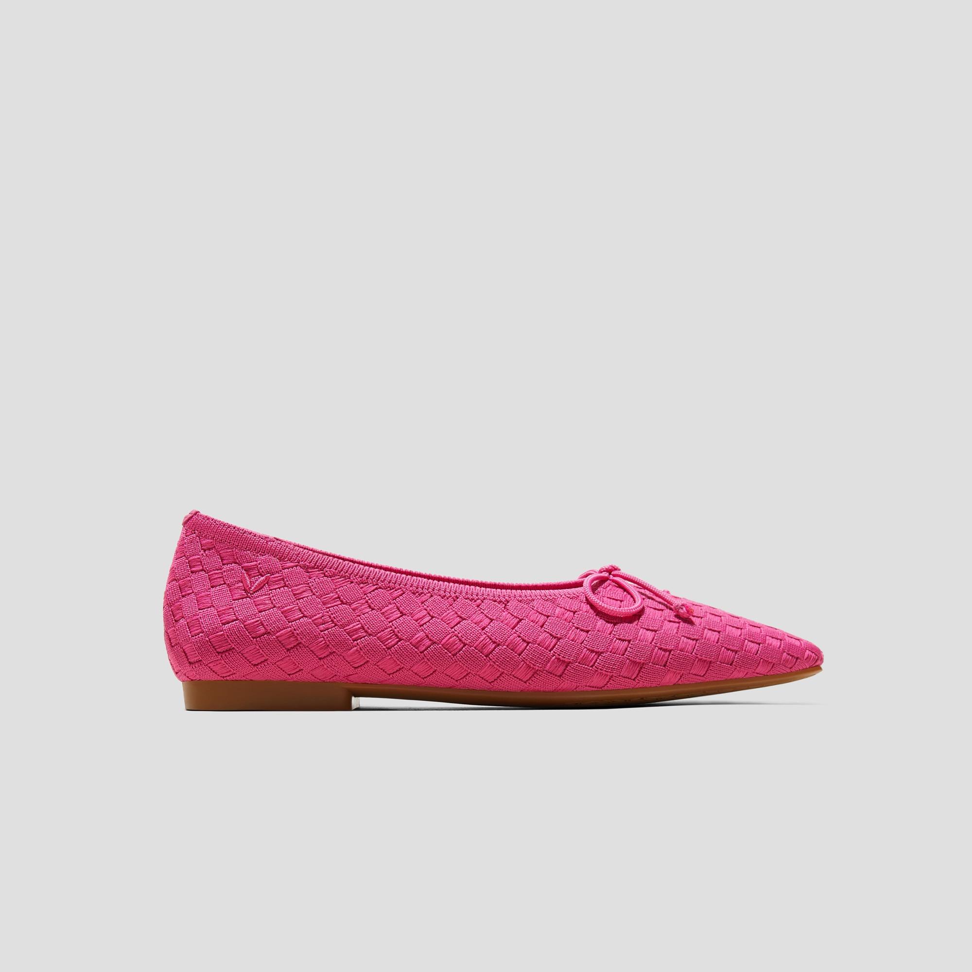 Square-Toe Bow Ballerina Flats (Margaret) Product Image